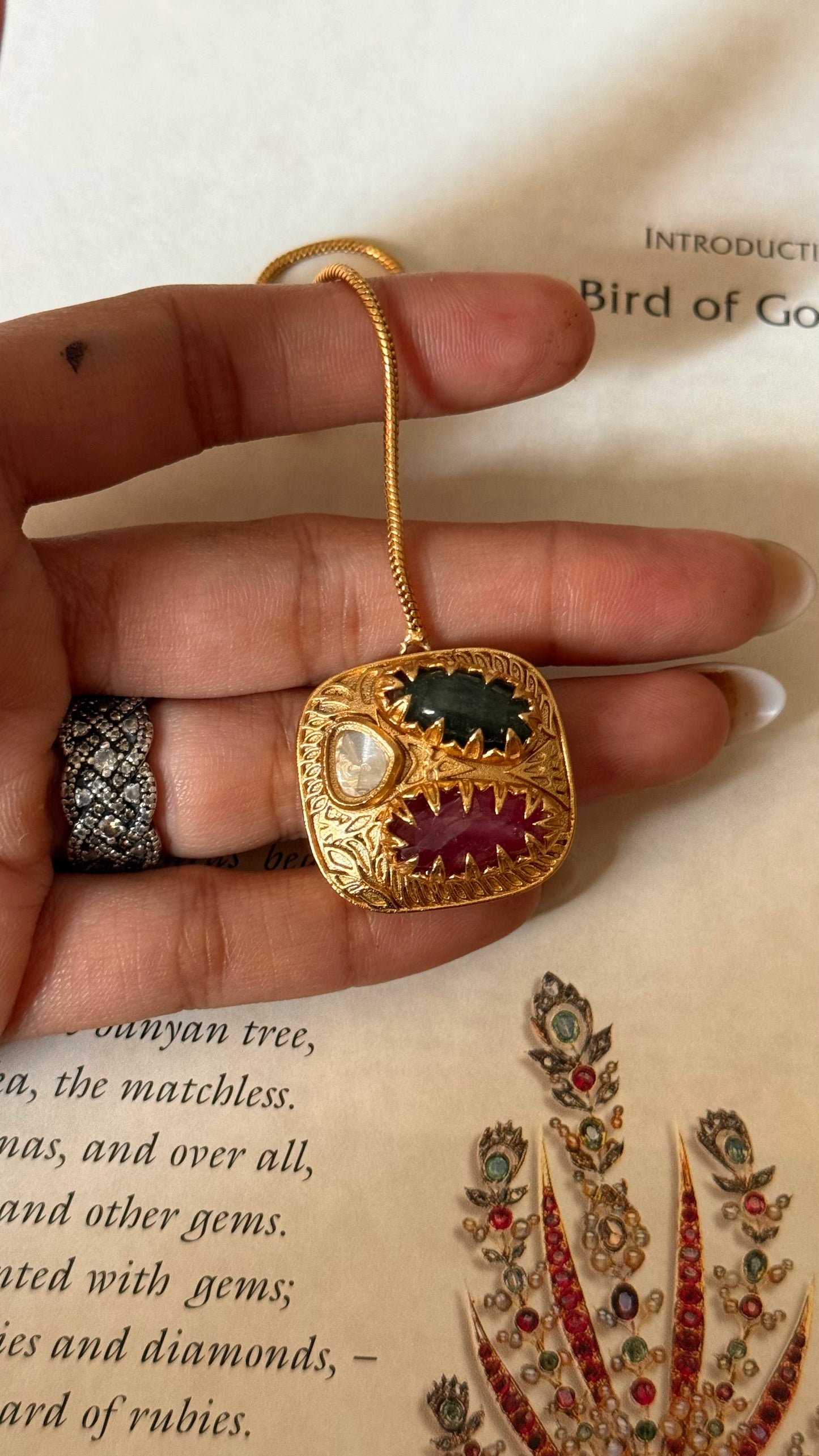 Ruby & emerald maangtika