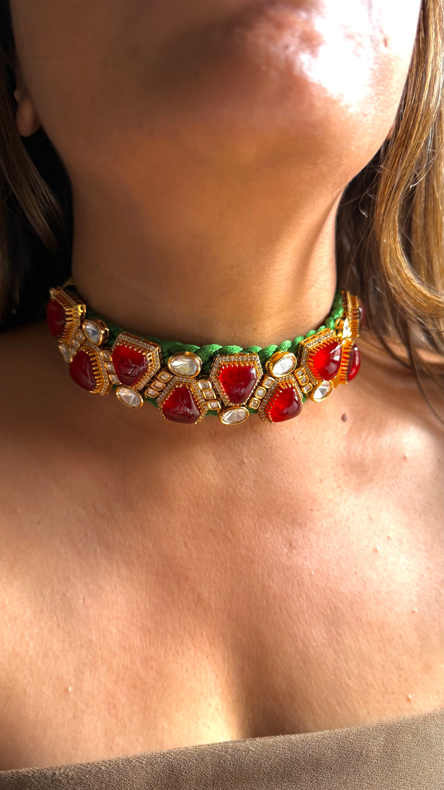Ruby Doublets & Emerald Rajwada Statement