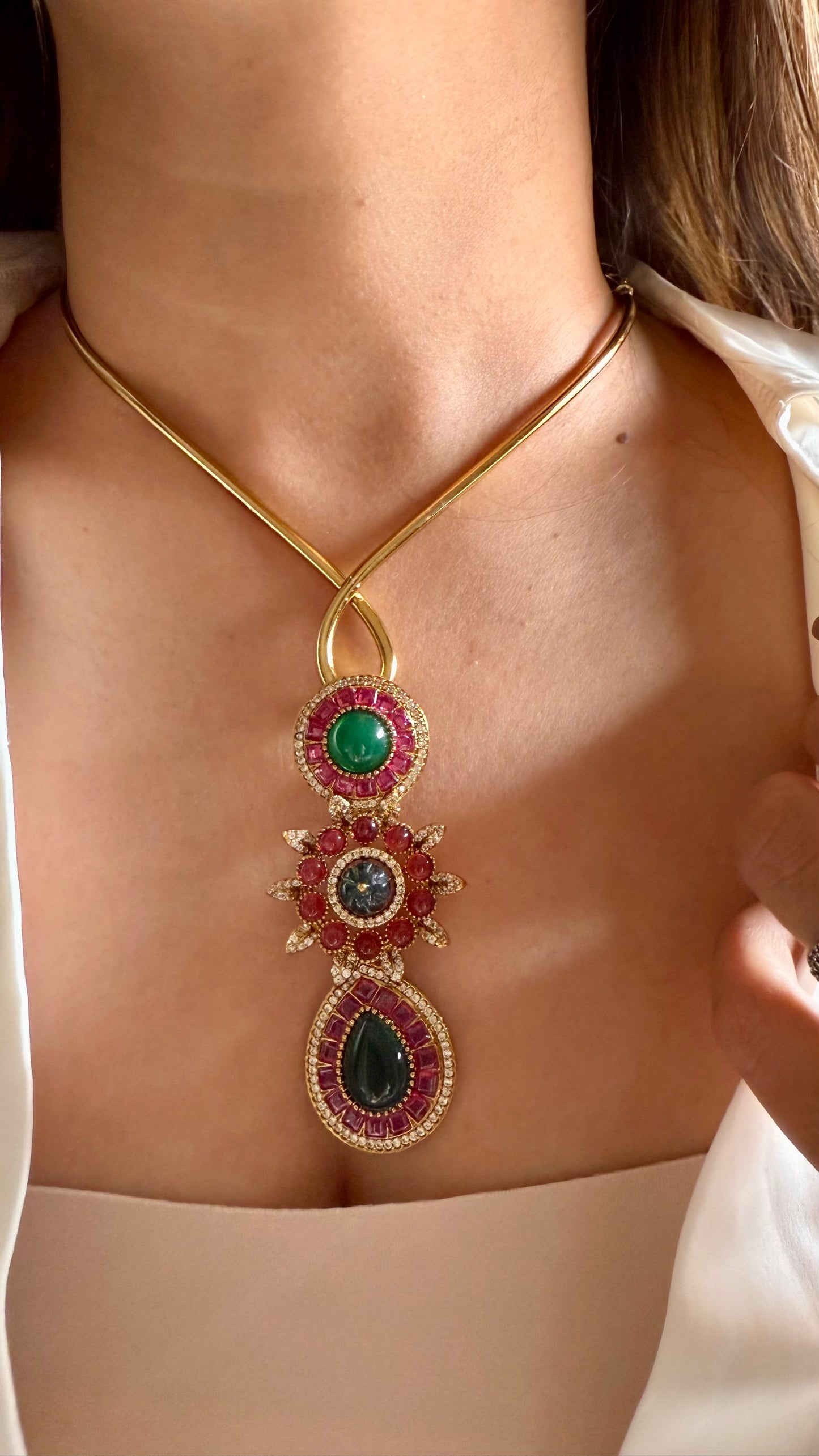 Sabyasachi inspired emerald & ruby necklace