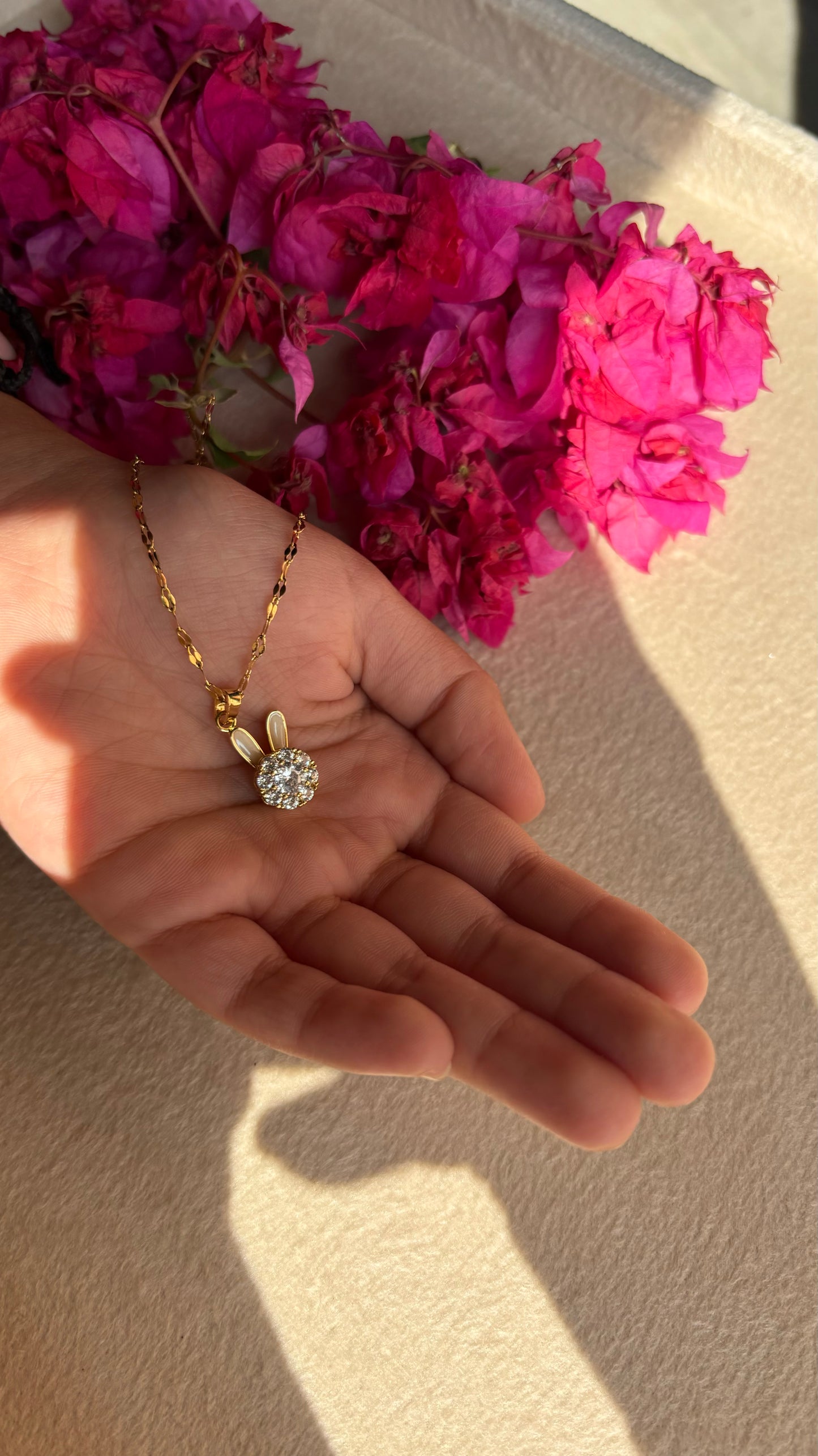 Rabbit inspired stud necklace