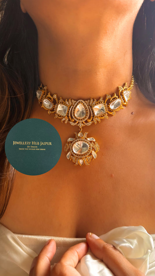 Moissanite polki designer choker set