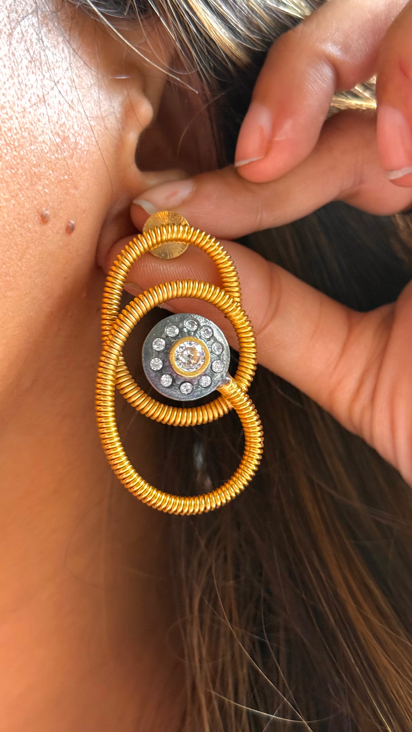 24kt Dubai Gold inspired abstract danglers