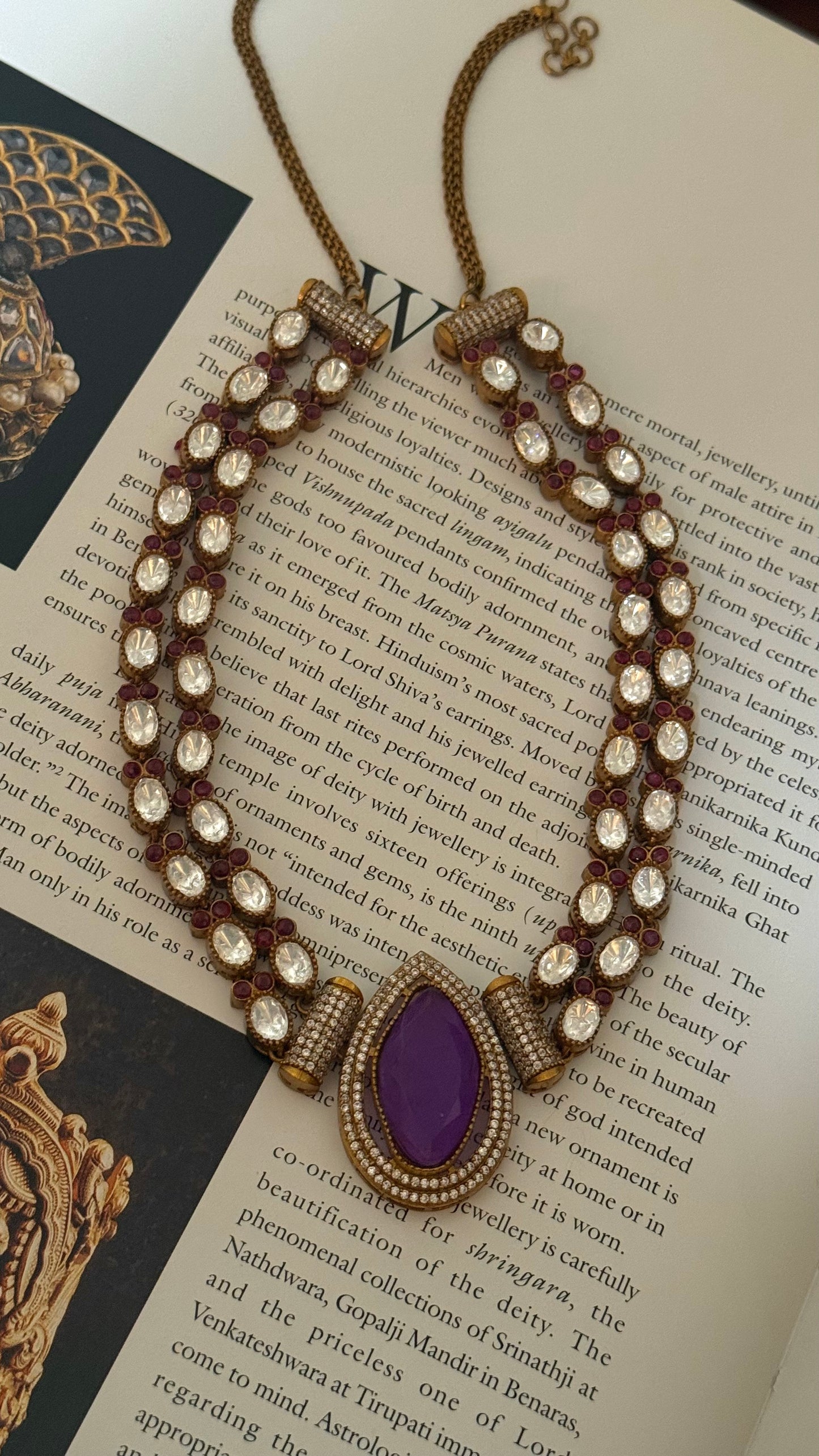 Simran tanzanite Moissanite collar set
