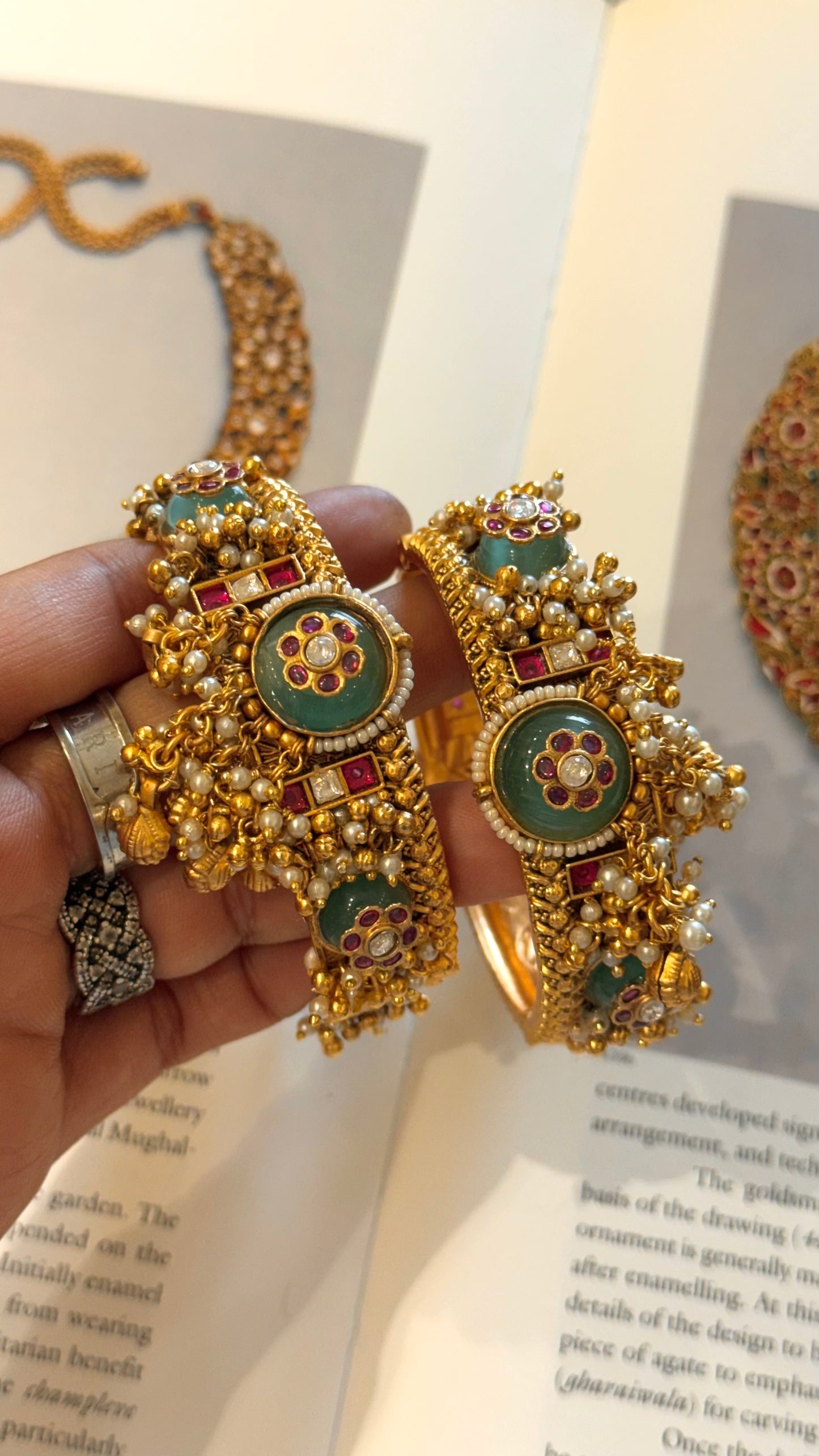 Mint inlay ghungroo designer rajwada bangles