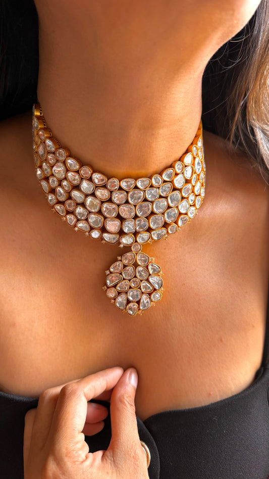 Real moissanite Arshiya necklace with pendant
