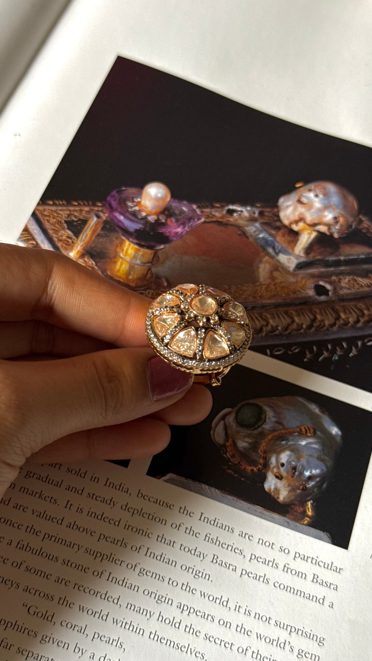 Peeli polki Victorian ring