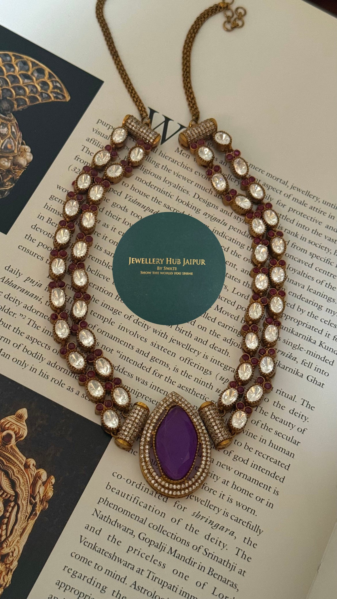 Simran tanzanite Moissanite collar set