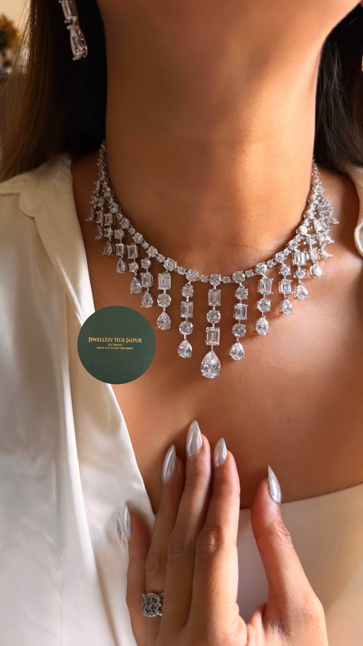 CZ diamond designer necklace