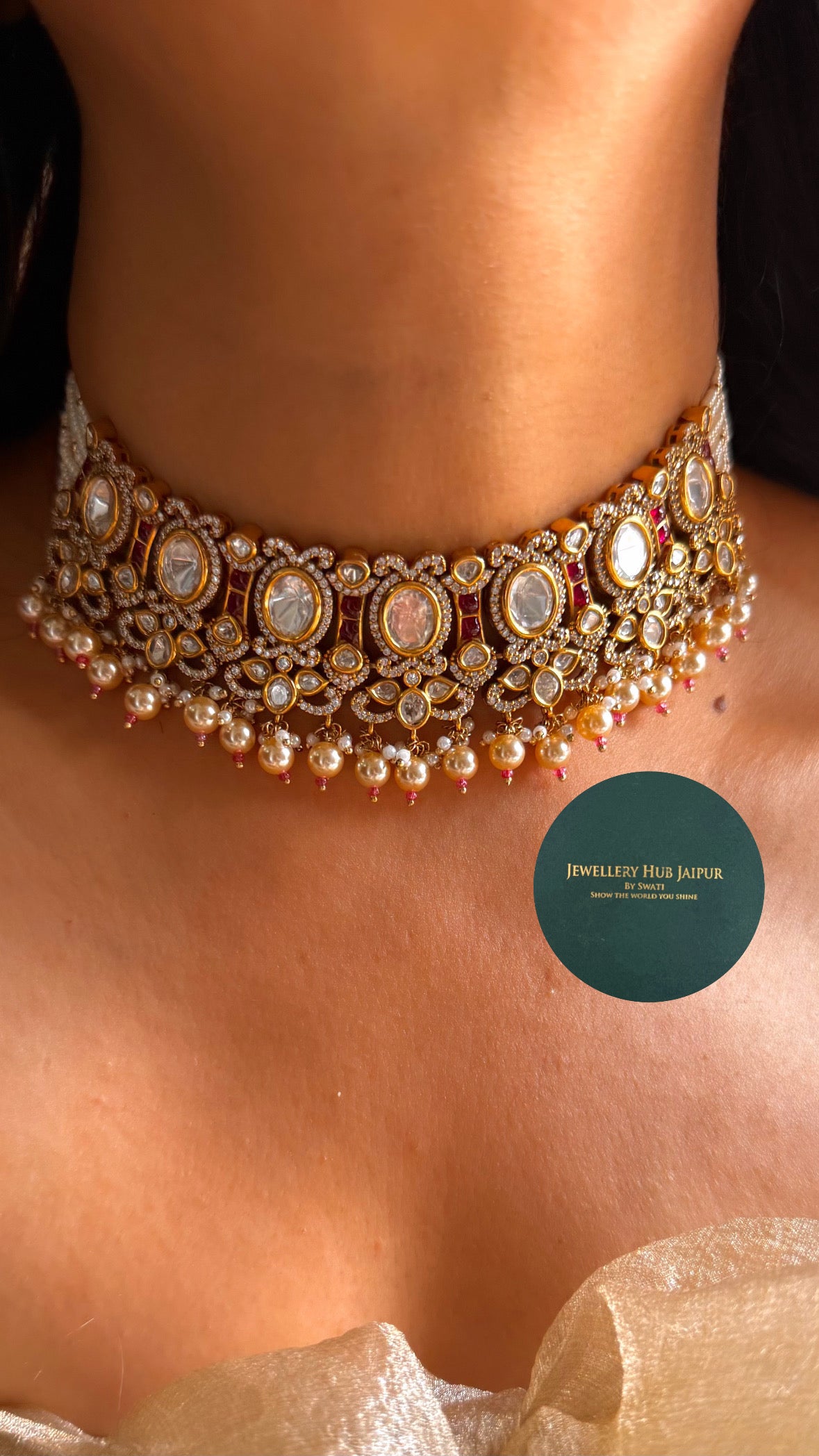 Heritage Ruby moissanite designer choker set