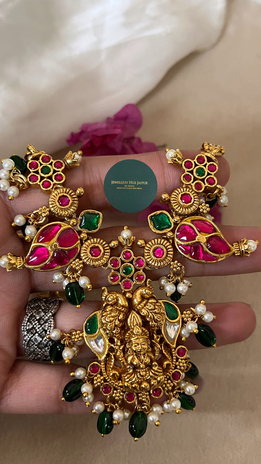 Paachi goddess laxmi minimalist temple necklace set