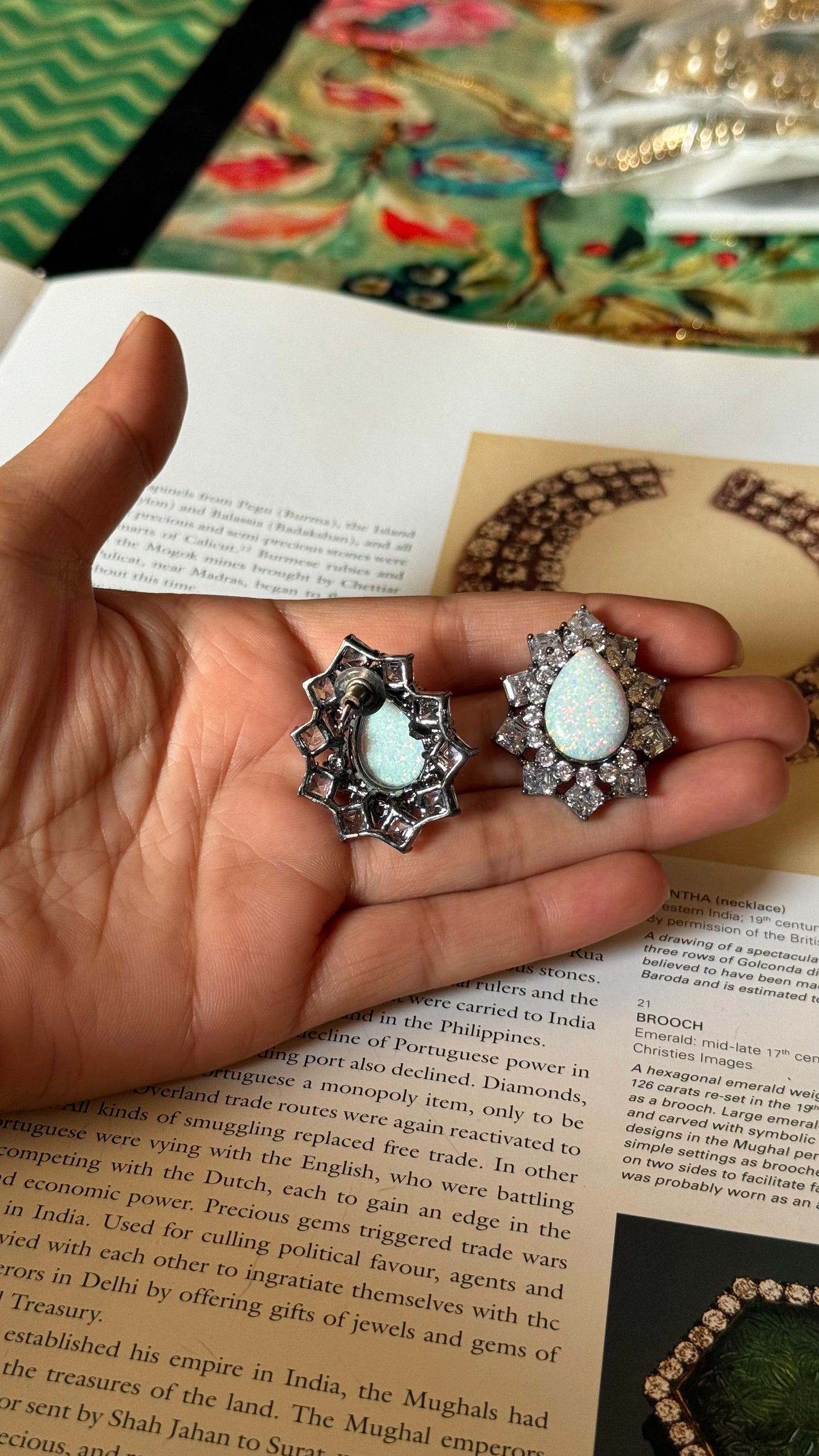 Designer gemstone studs