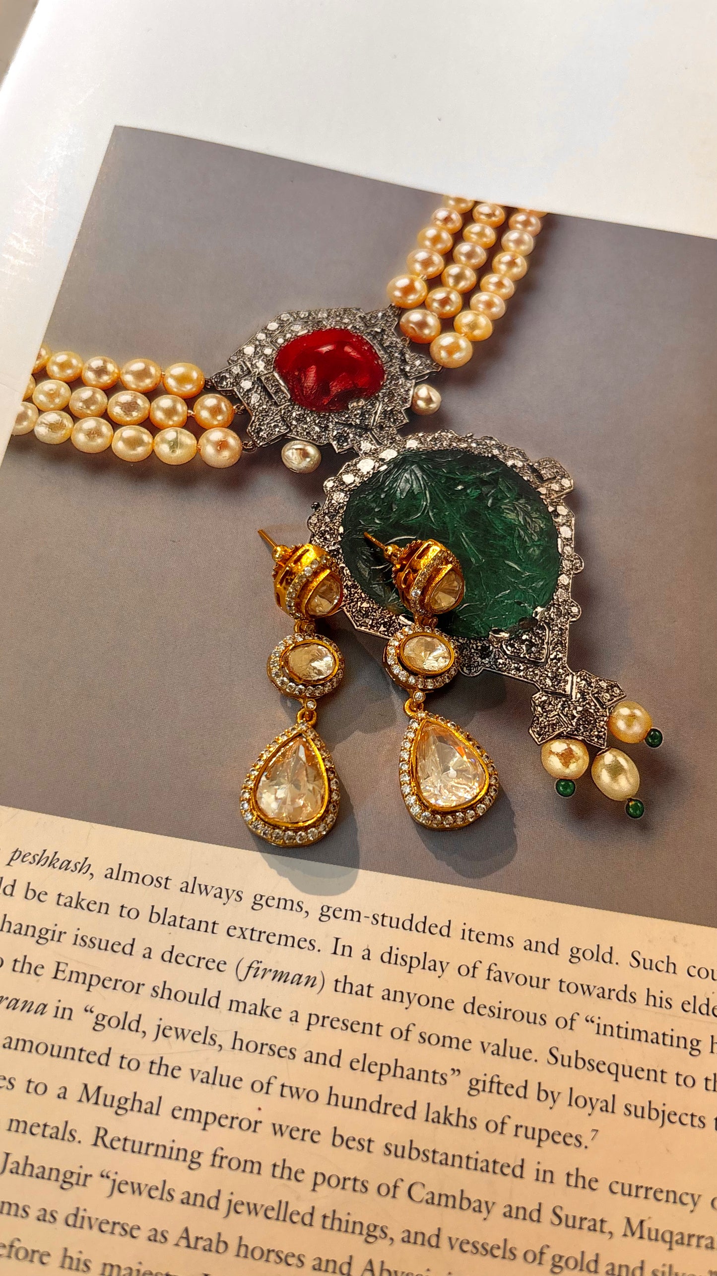 Real Preli polki tear drop earrings