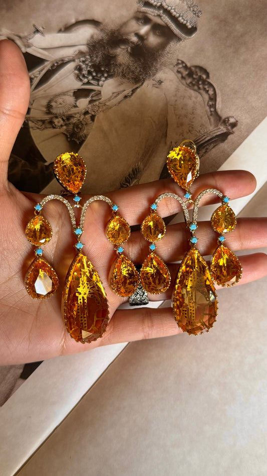 Sabhyasachi inspired tatoz & firoza danglers