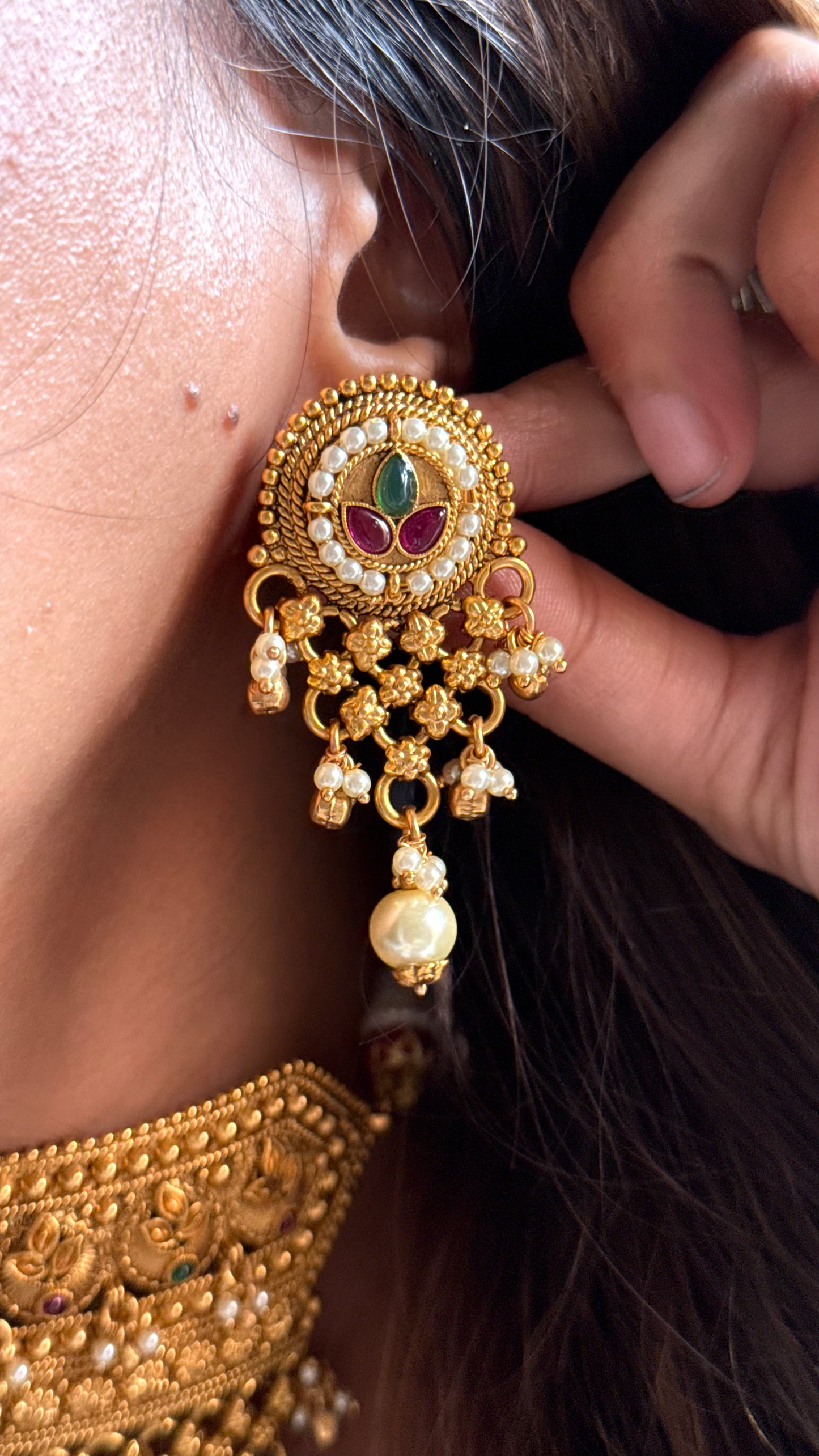 Rajwada Aad with pachi & pearl detailing