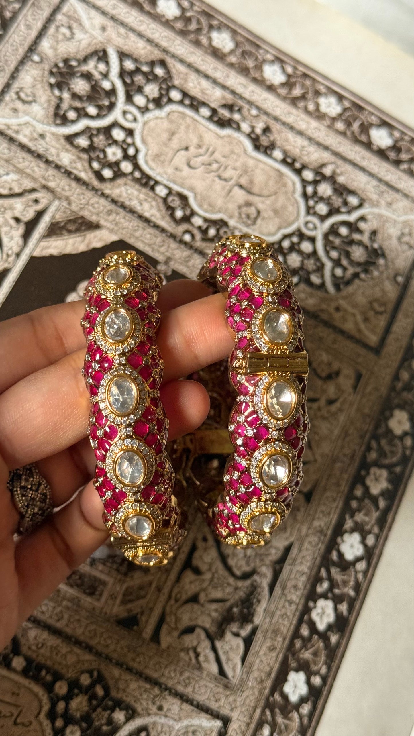 Rani pink katdana moissanite openable bangle