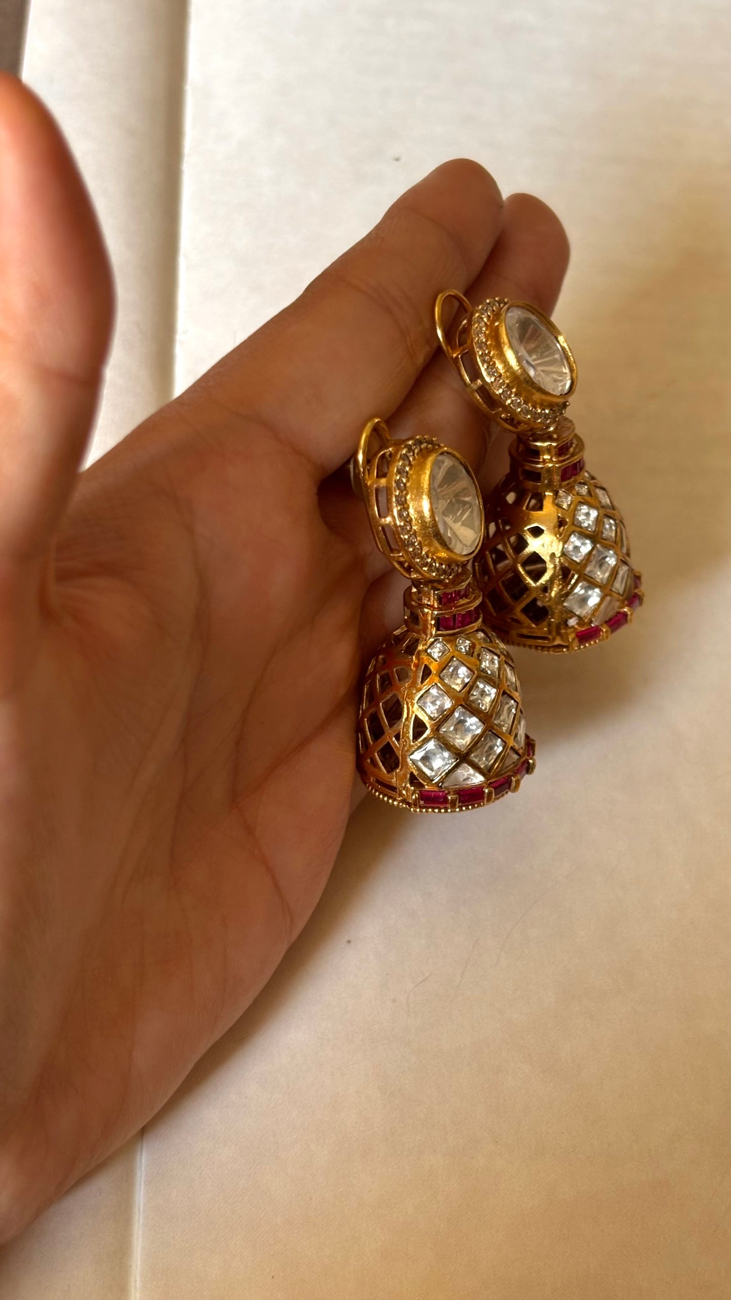 Ruby meenakari danglers