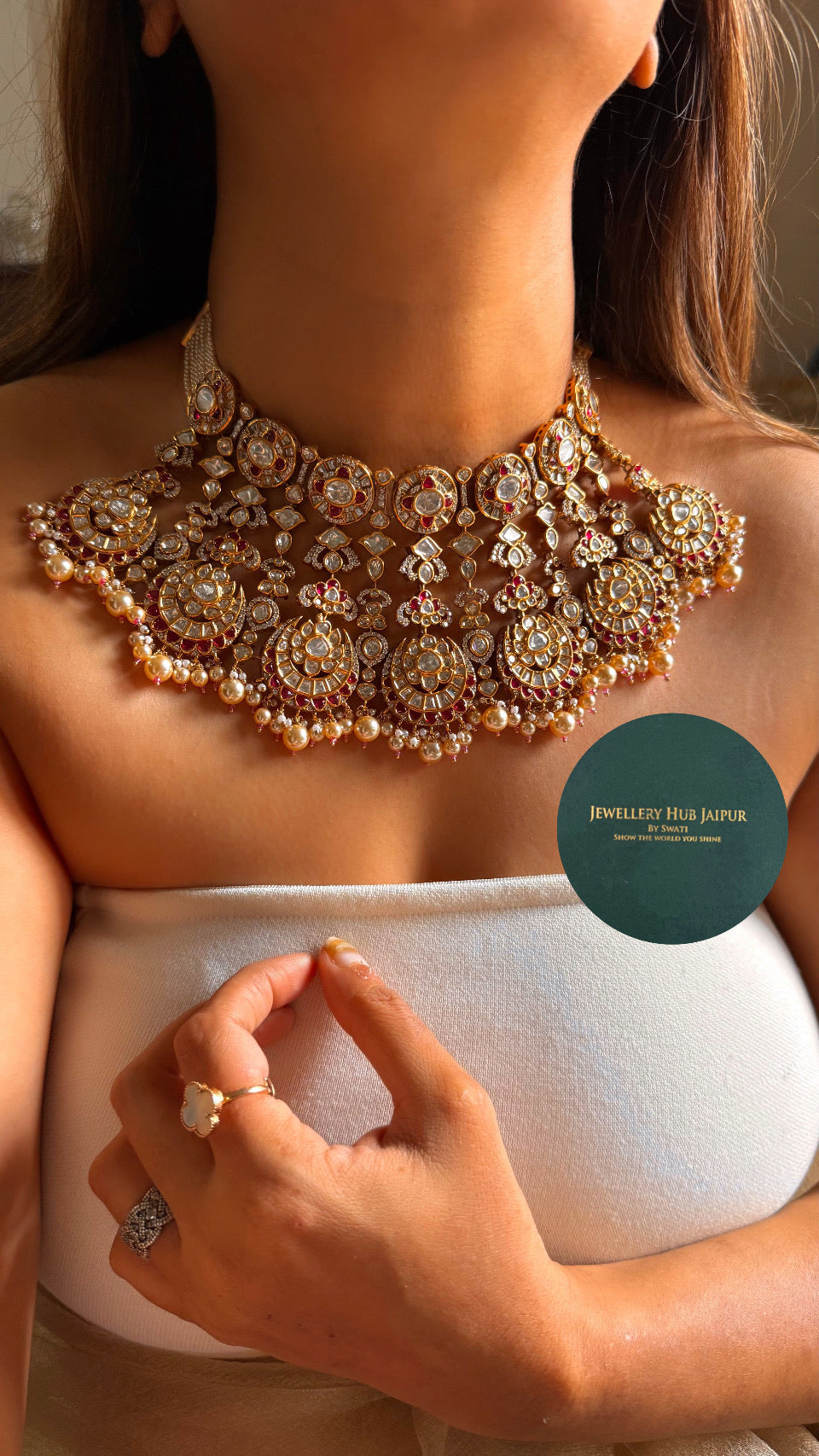 Heritage Ruby chand Bali heritage Choker set