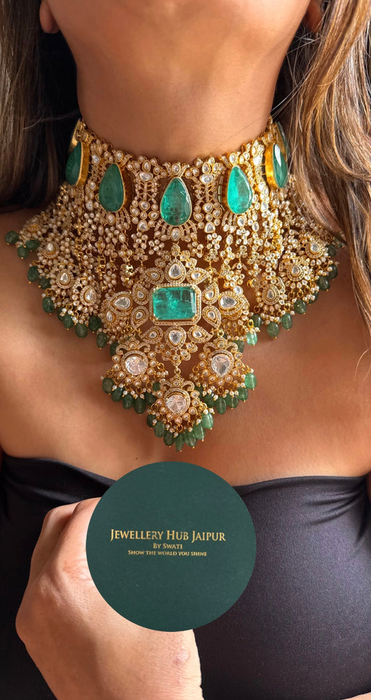 Bridal asia drop shape turquoise rani Necklace