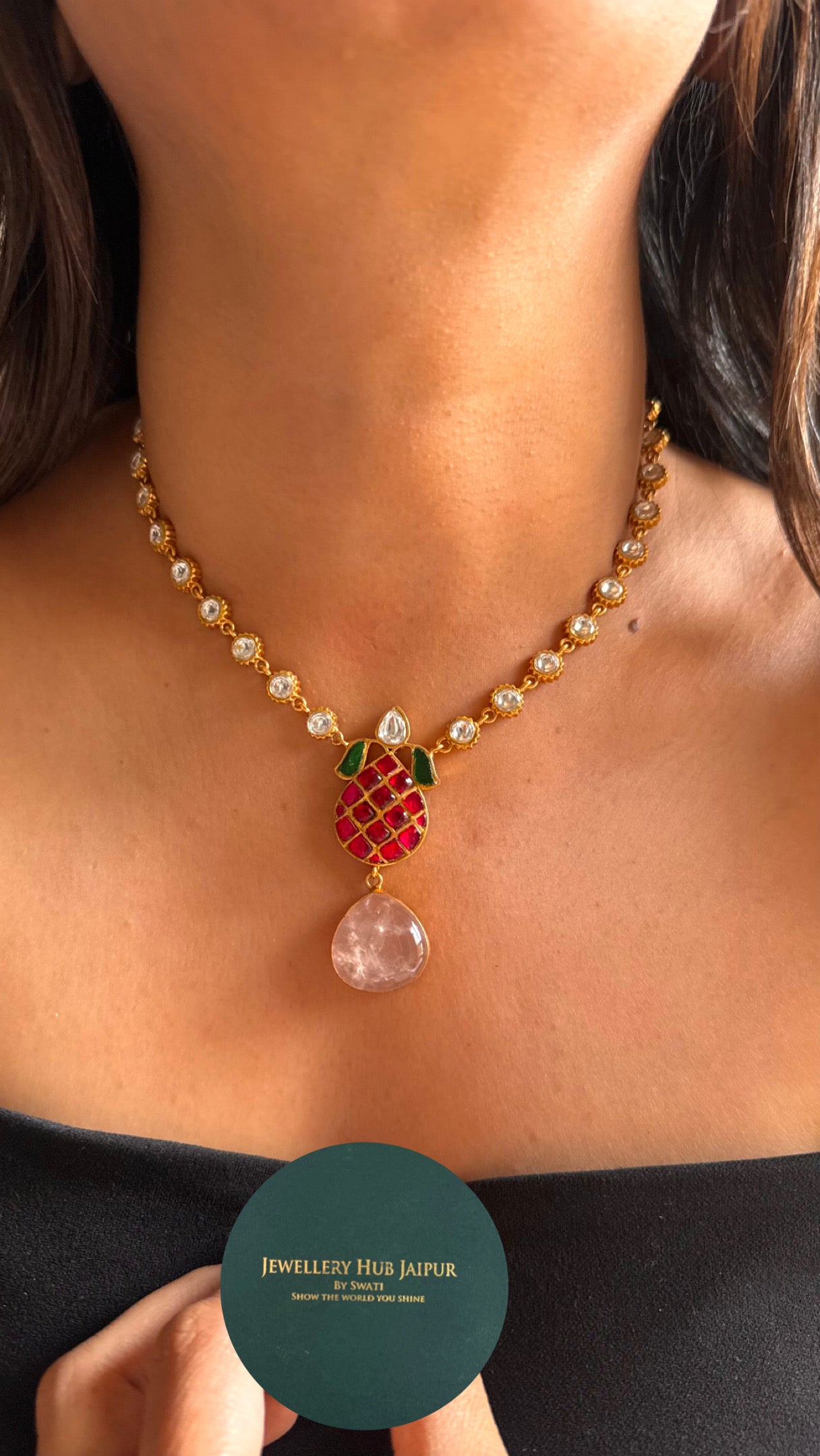 Rose quartz designer Amrapali minimal set