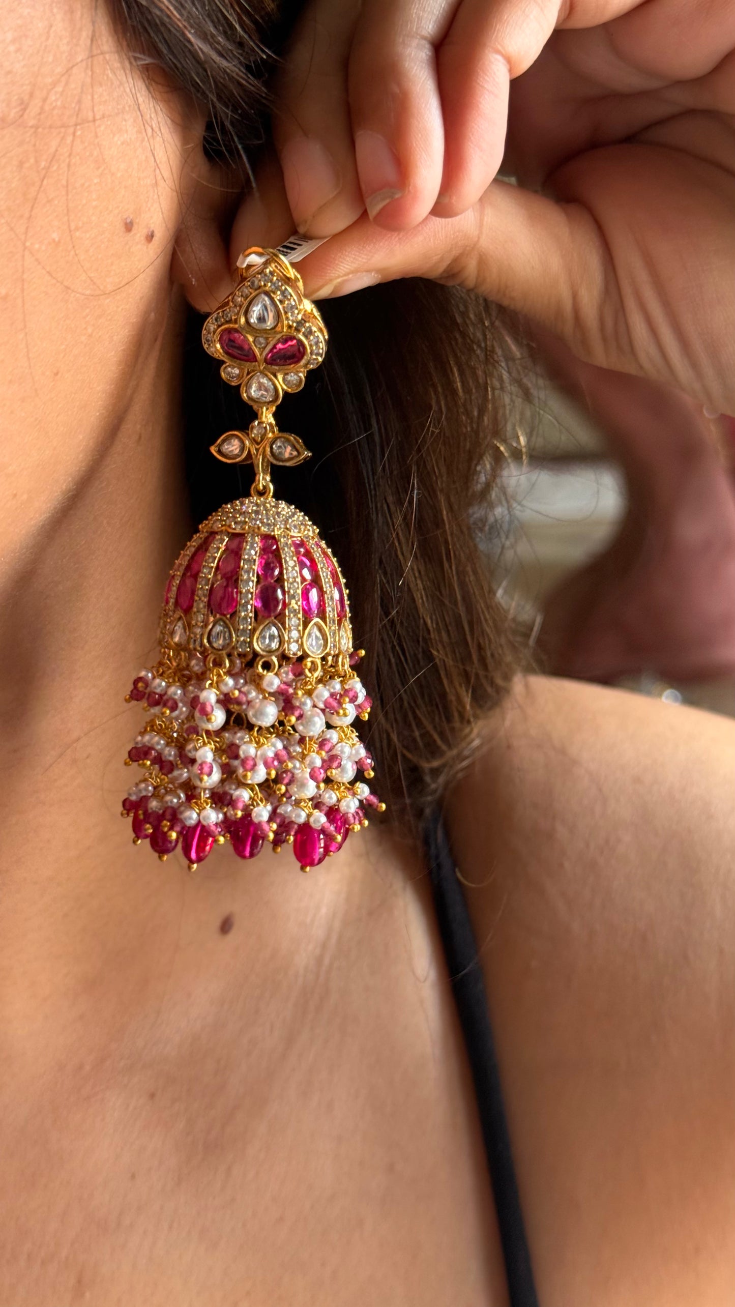 Ruby heritage jhumka