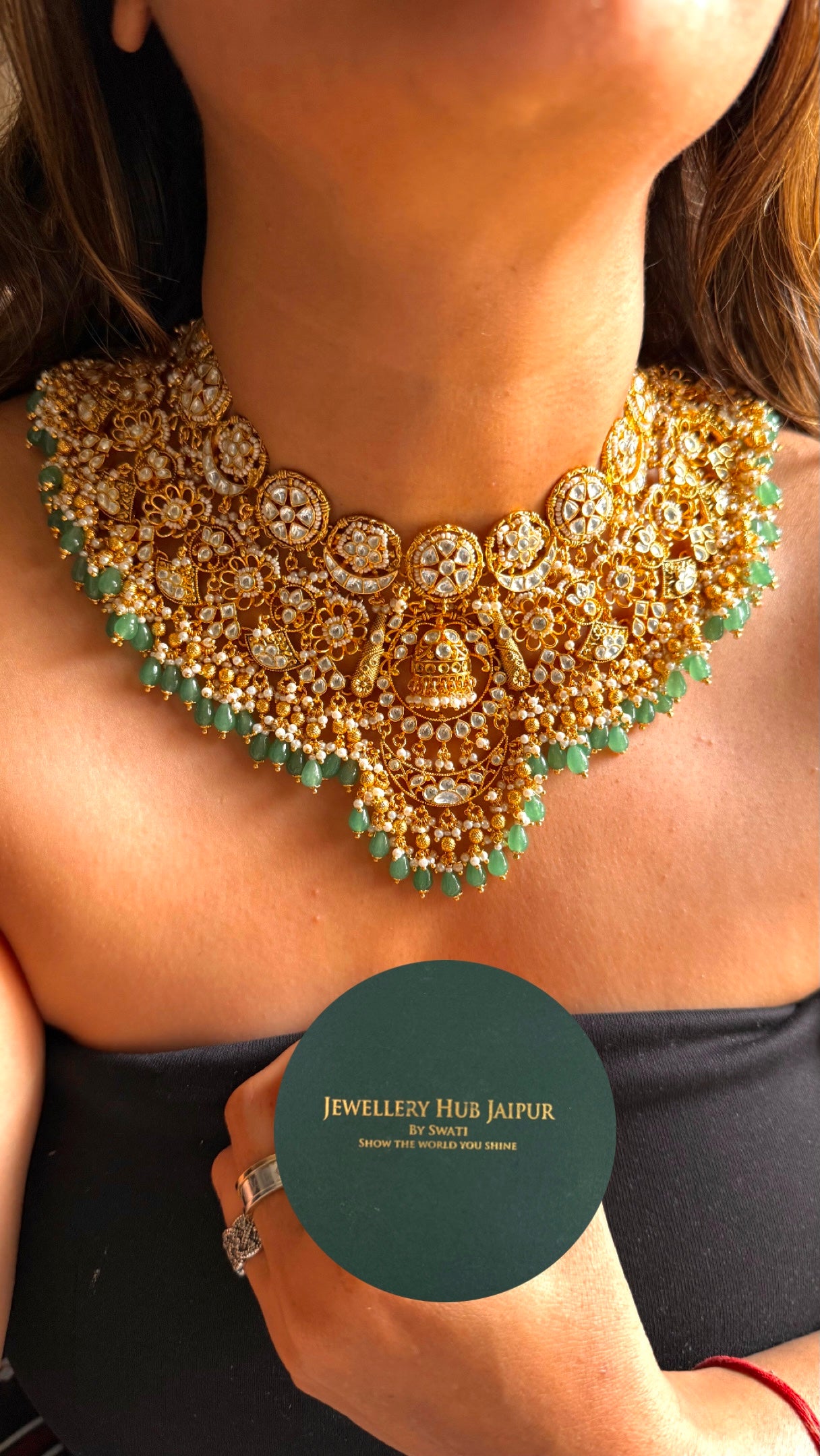 Heritage jadau handmade bridal Asia Necklace