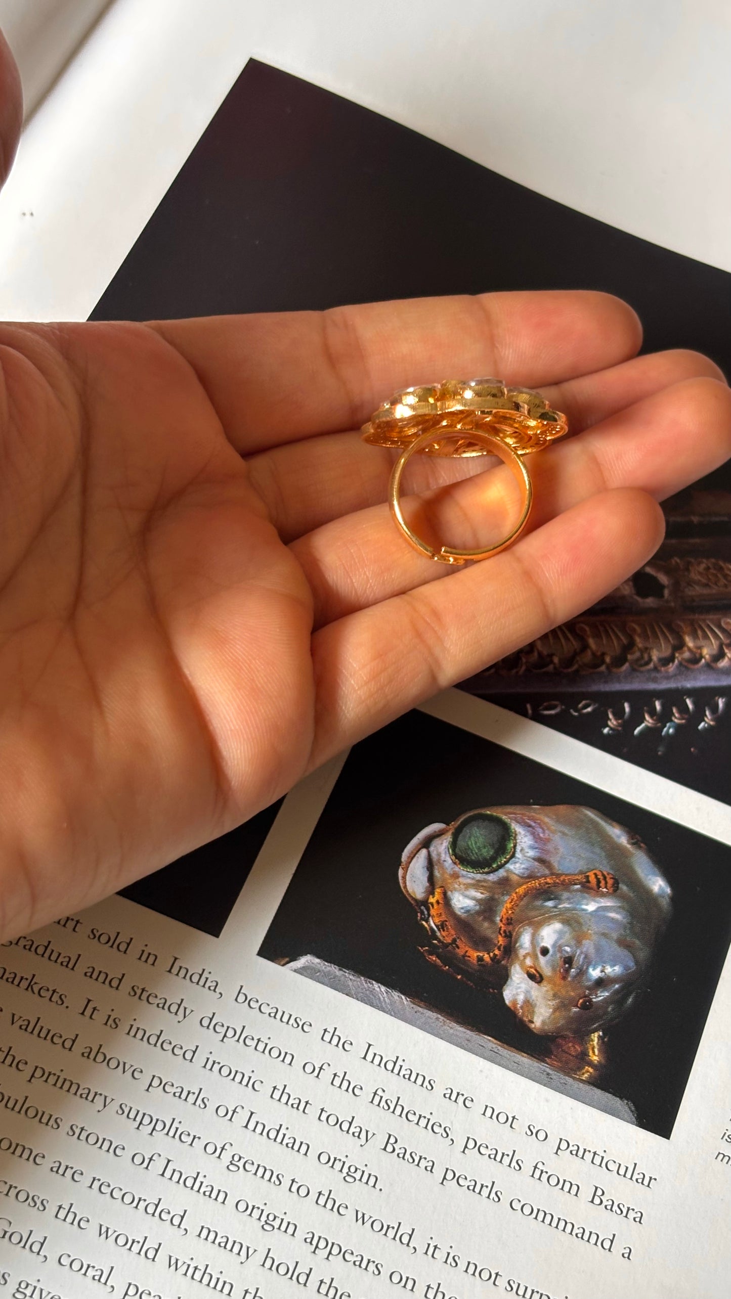 Diamond peeli polki ring
