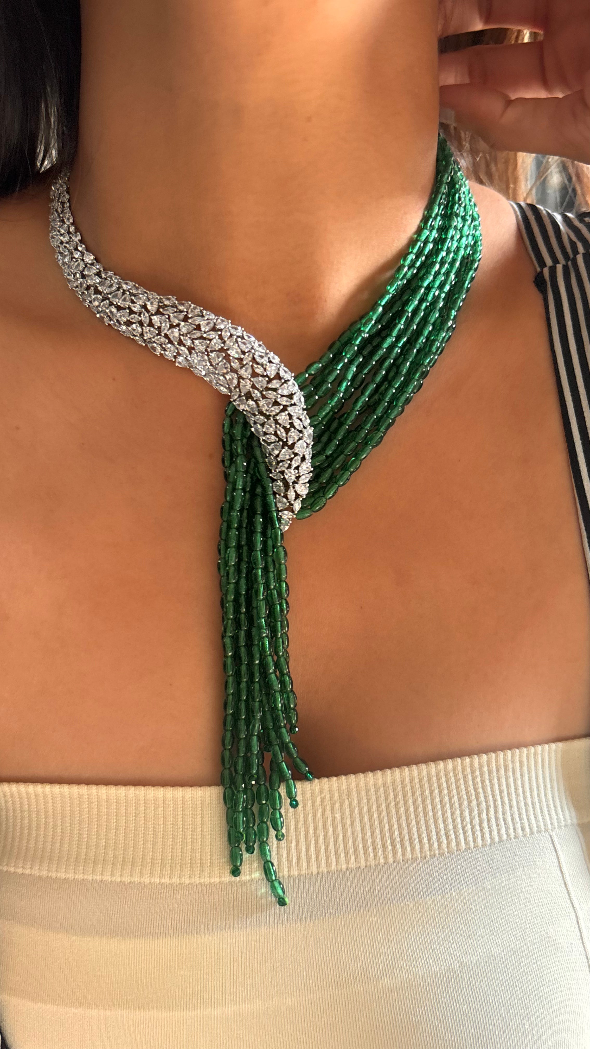 Emerald cocktail necklace