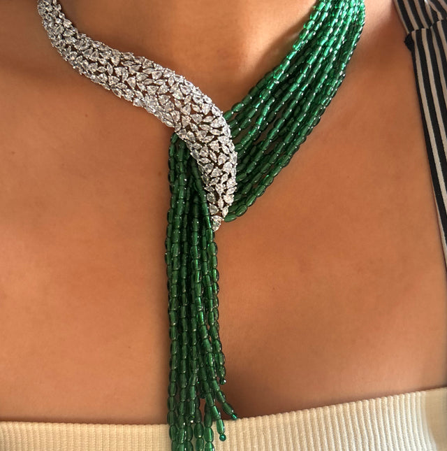 Emerald cocktail necklace