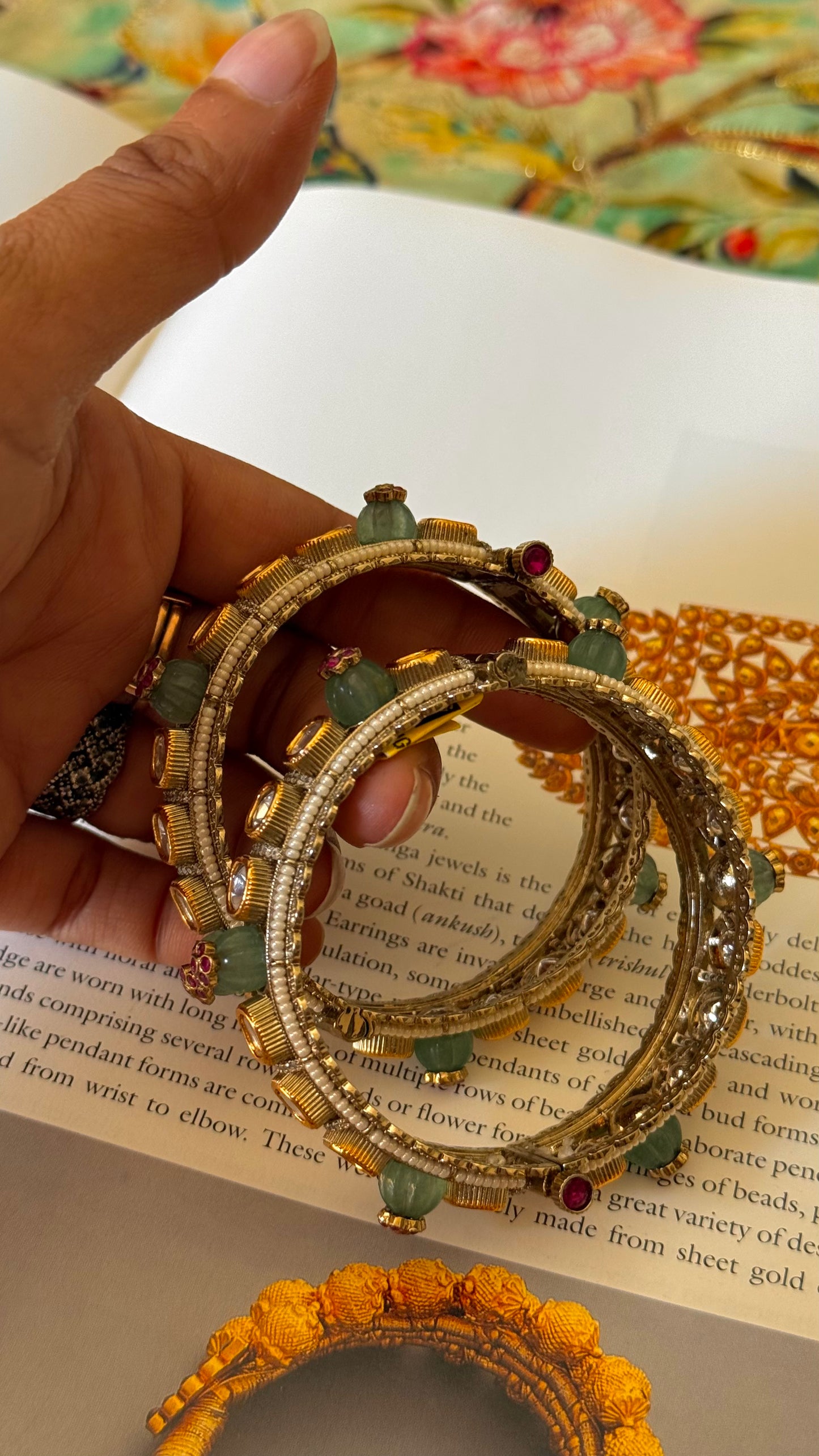 Mint inlay work Victorian bangles