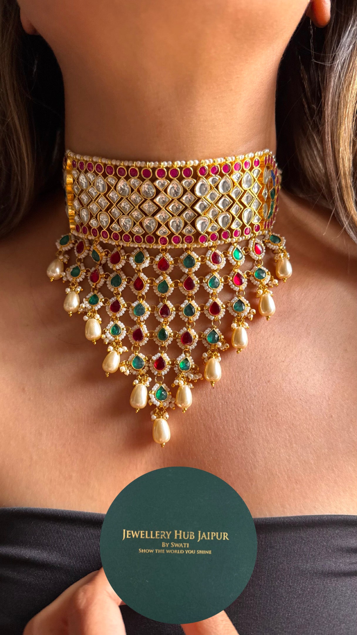 Ruby & emerald rajwada swarnkanthi jadau Necklace
