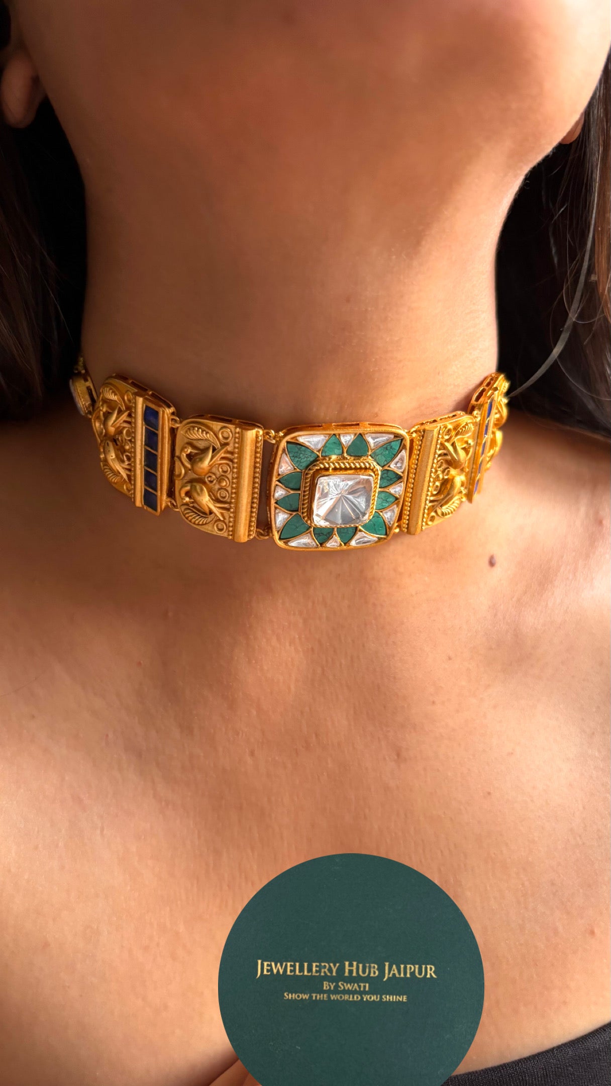 The regal polki sqaure choker