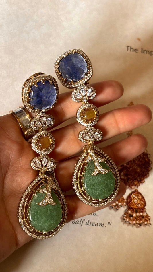 Sabya inspired  with emerald cz diamond Earrings
