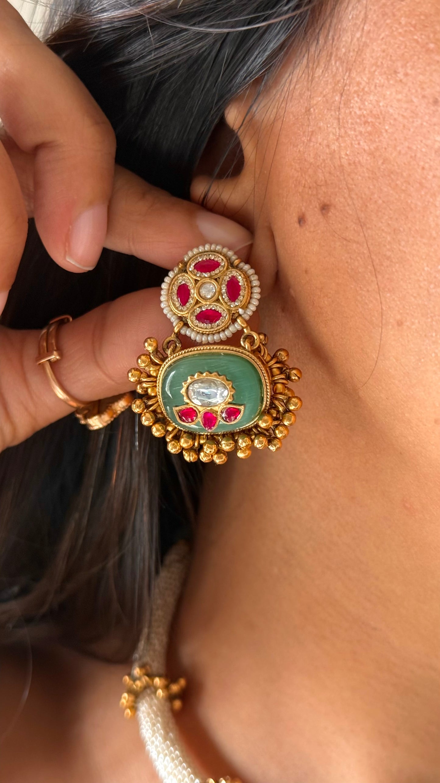 Heritage rajwadi evergreen floral necklace