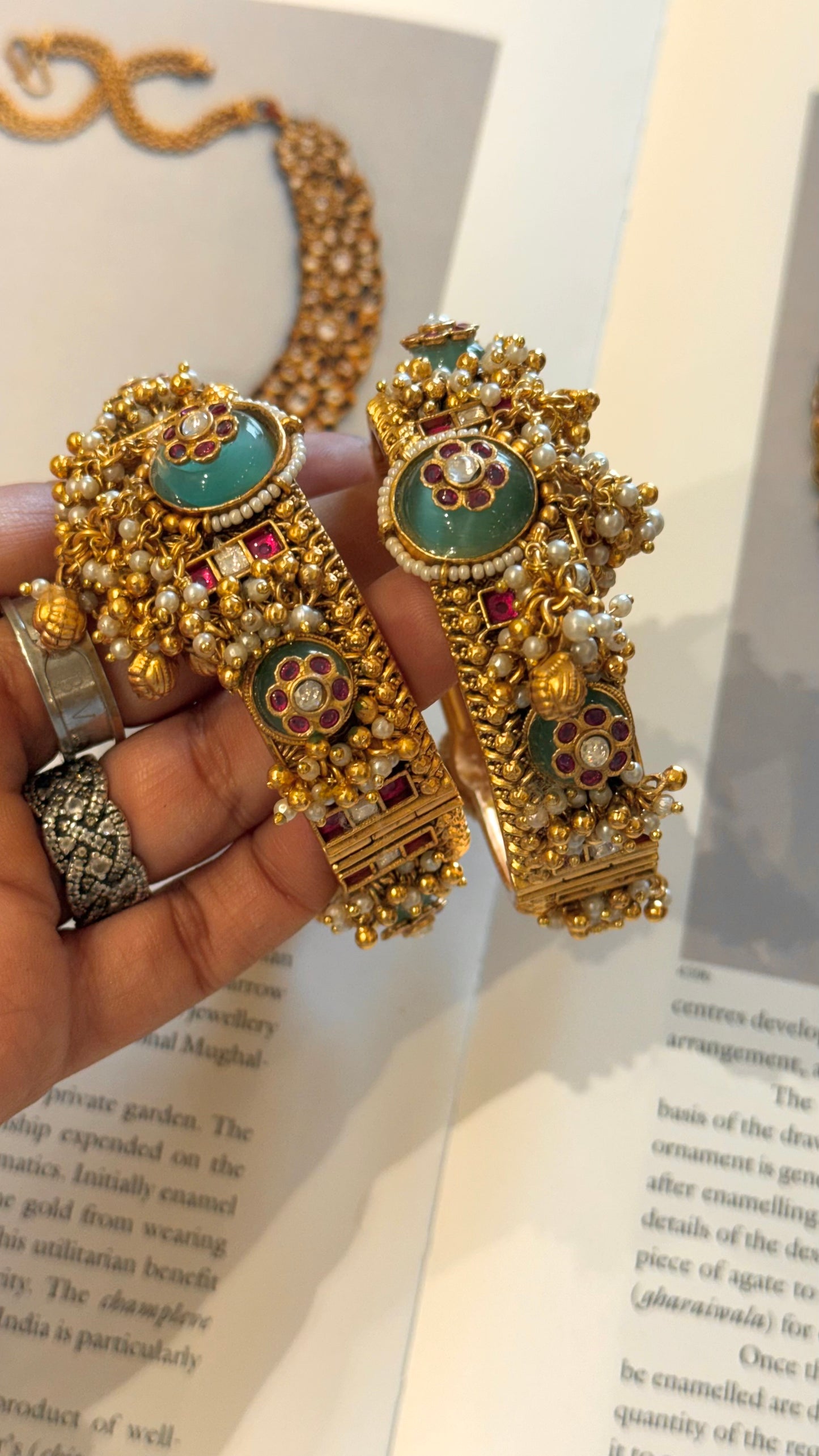 Mint inlay ghungroo designer rajwada bangles