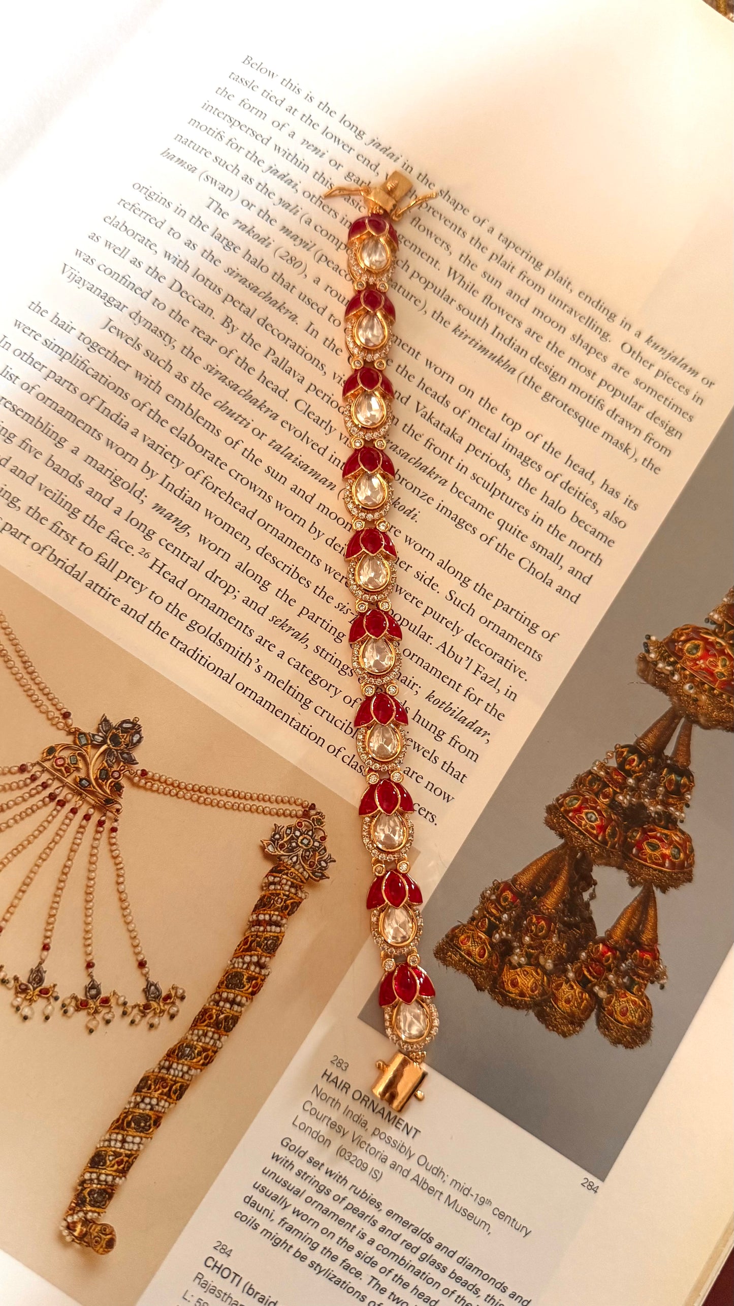 Rani pink katdana leaf moissanite bracelet