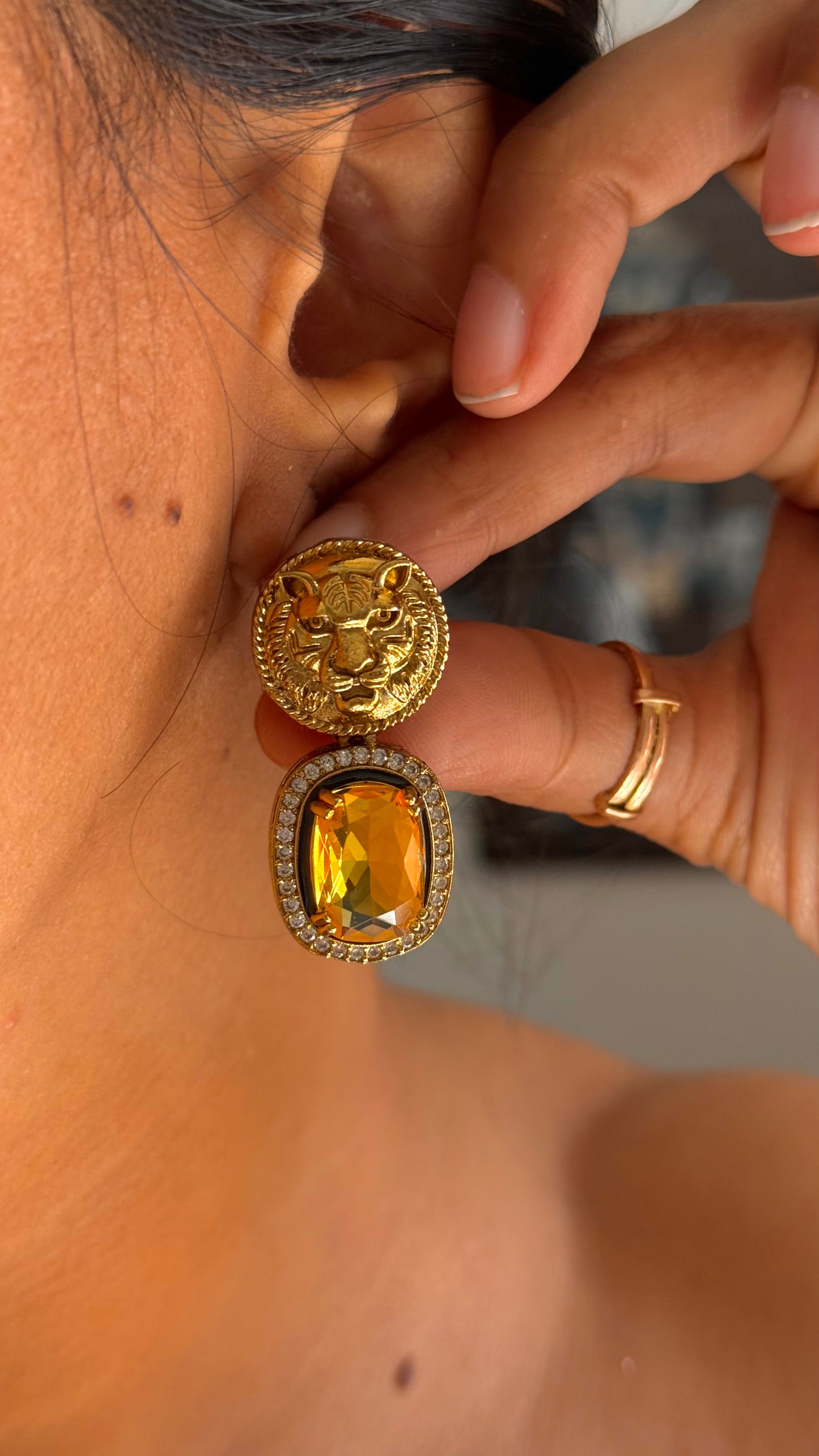 Sabyasachi inspired to topaz danglers