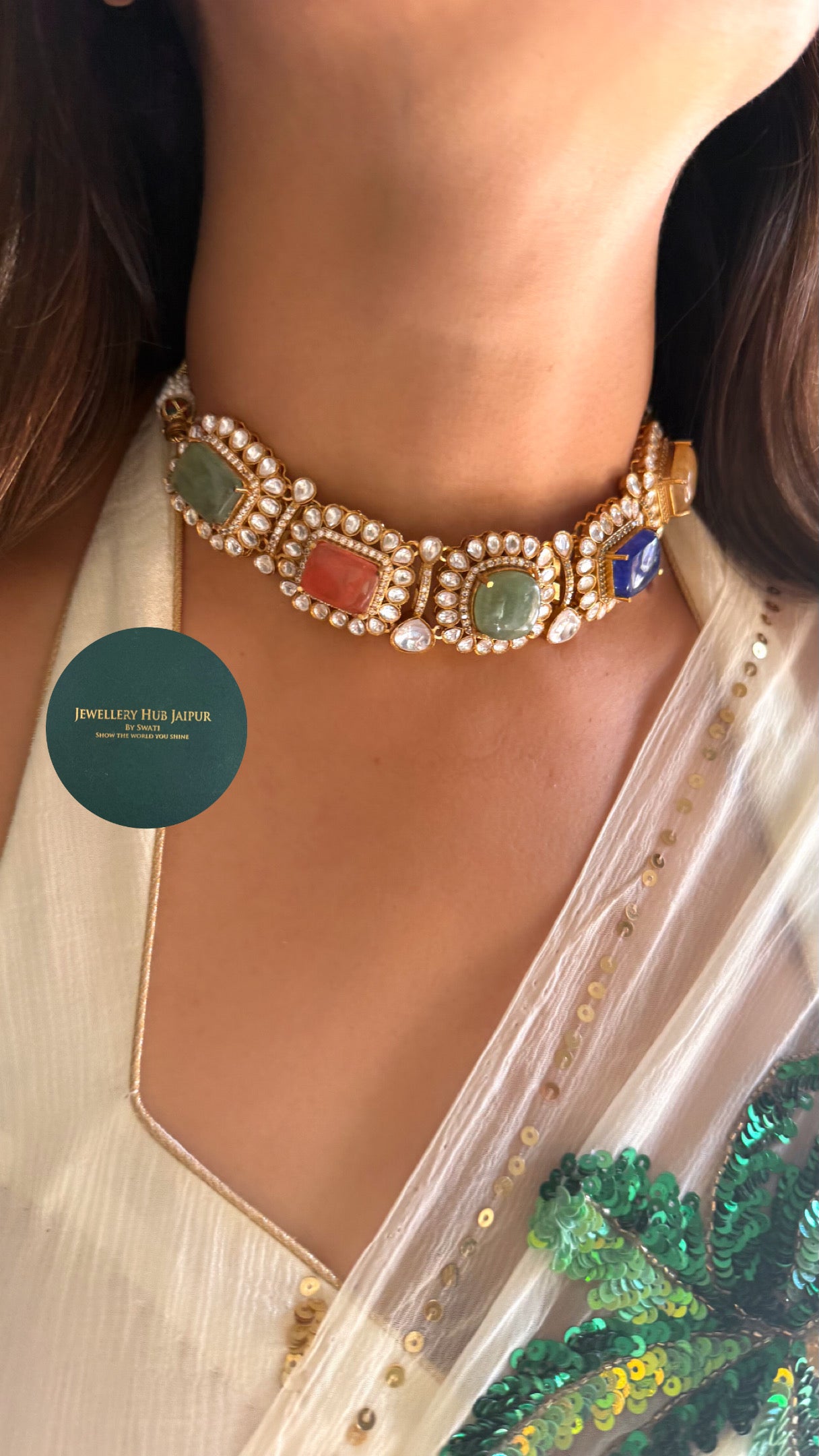 Sabyasachi inspired navratna choker