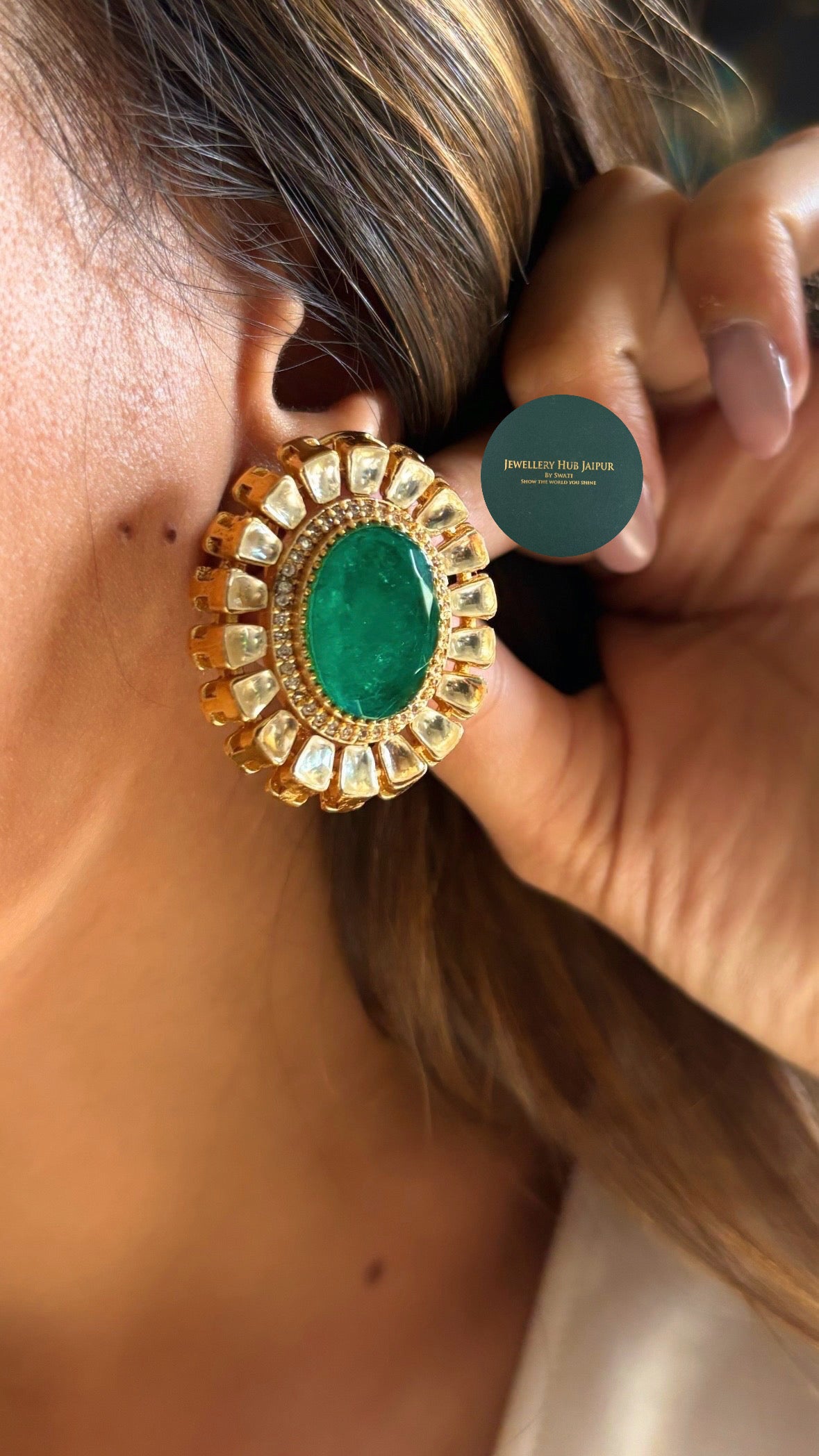 Doublet emerald necklace