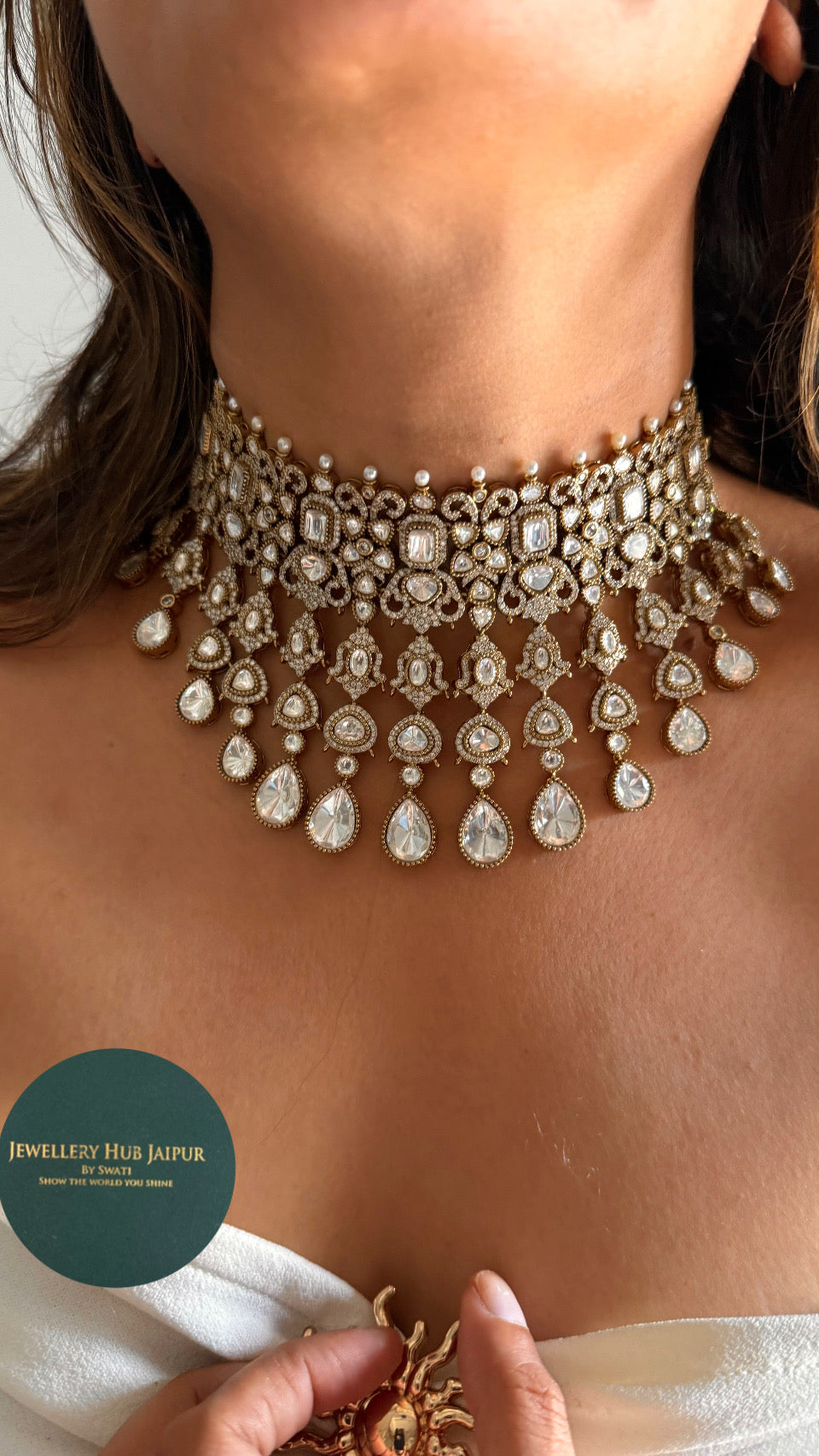 Real Moissanite Victorian necklace