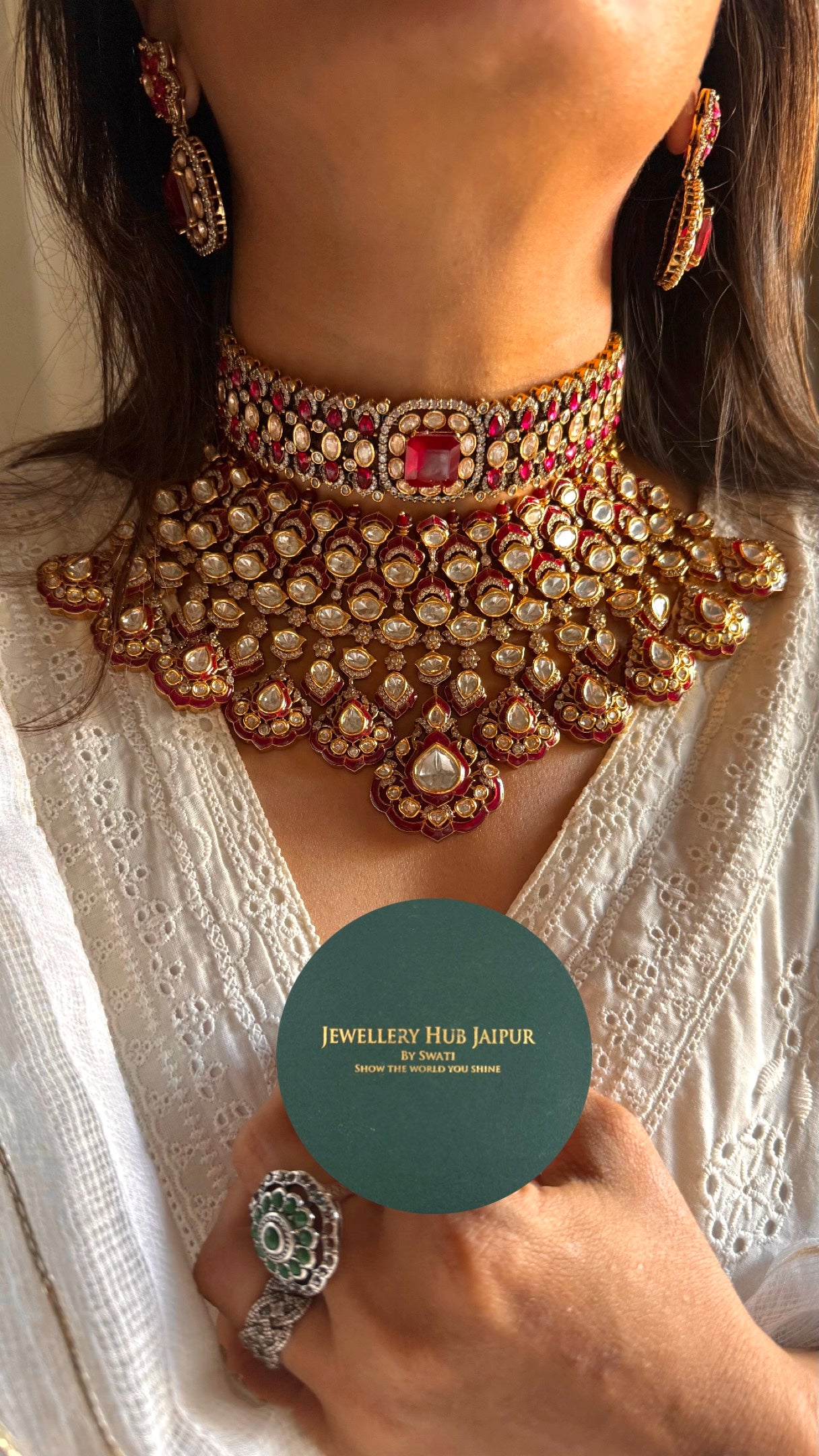 Ruby designer bridal necklace combo