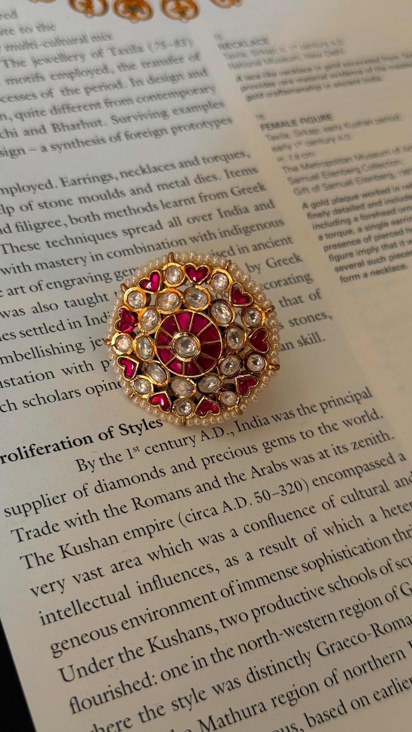 Paachi kundan ruby heritage ring