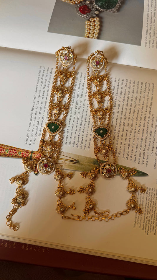 Ruby floral ring rajawada Hathphool