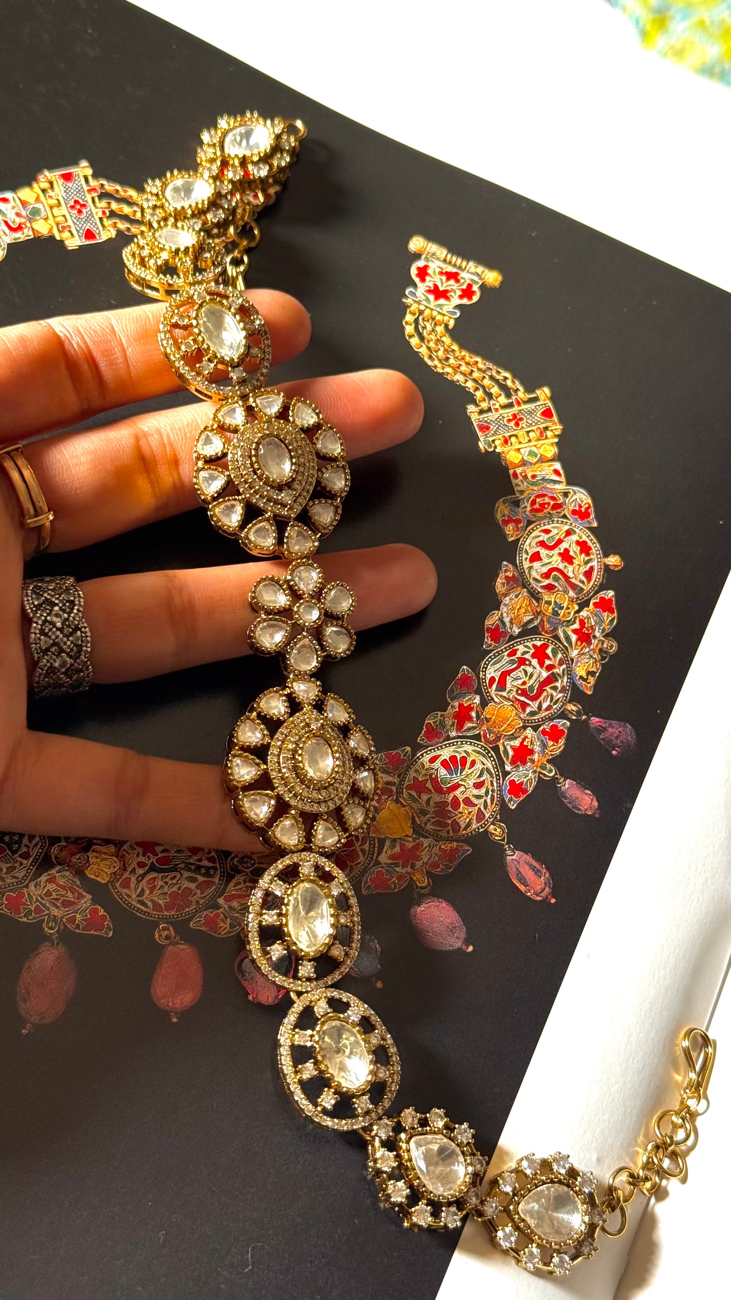 victorian uncut polki maathapatti