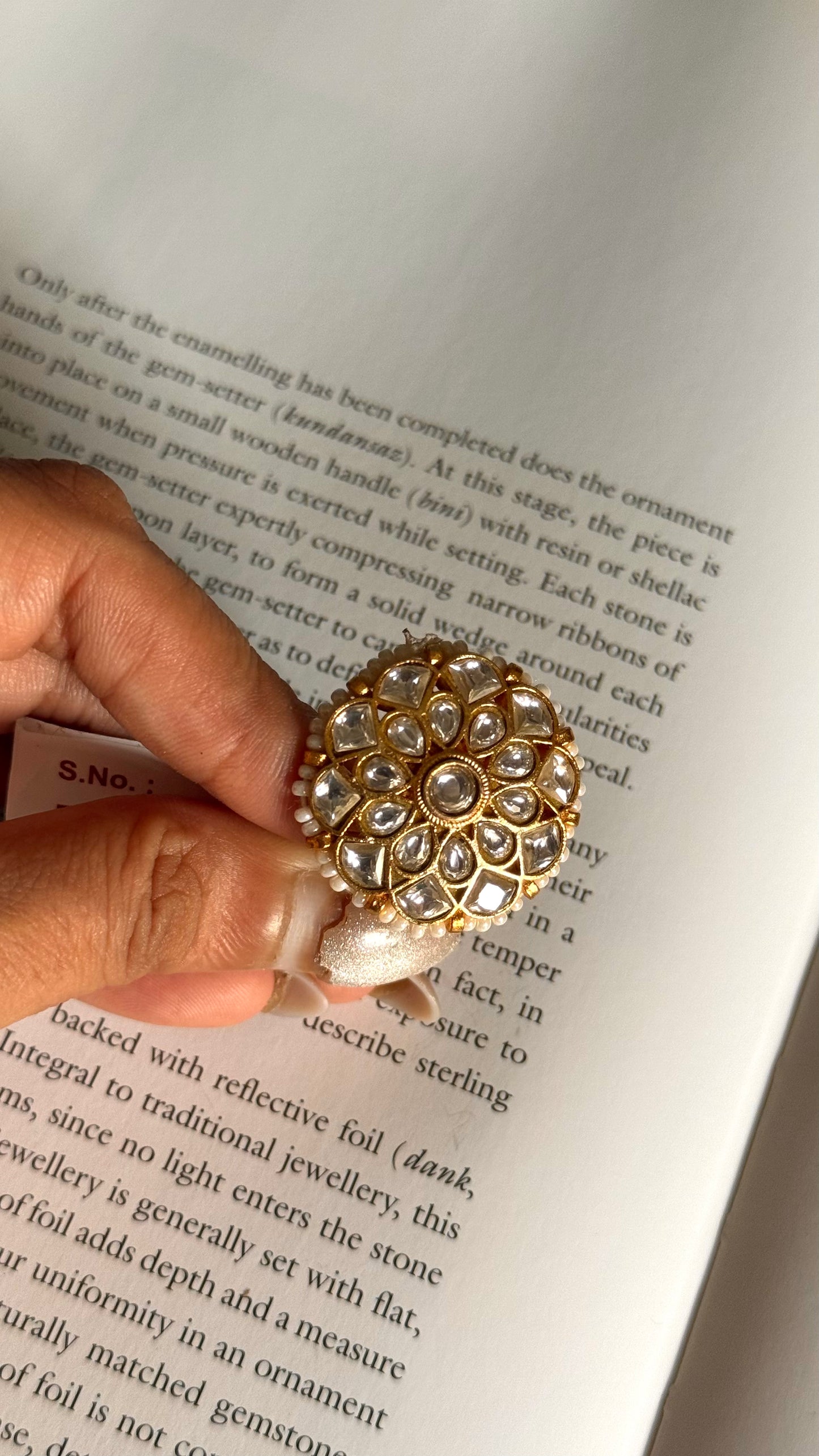 Paachi Heritage kundan adjustable ring