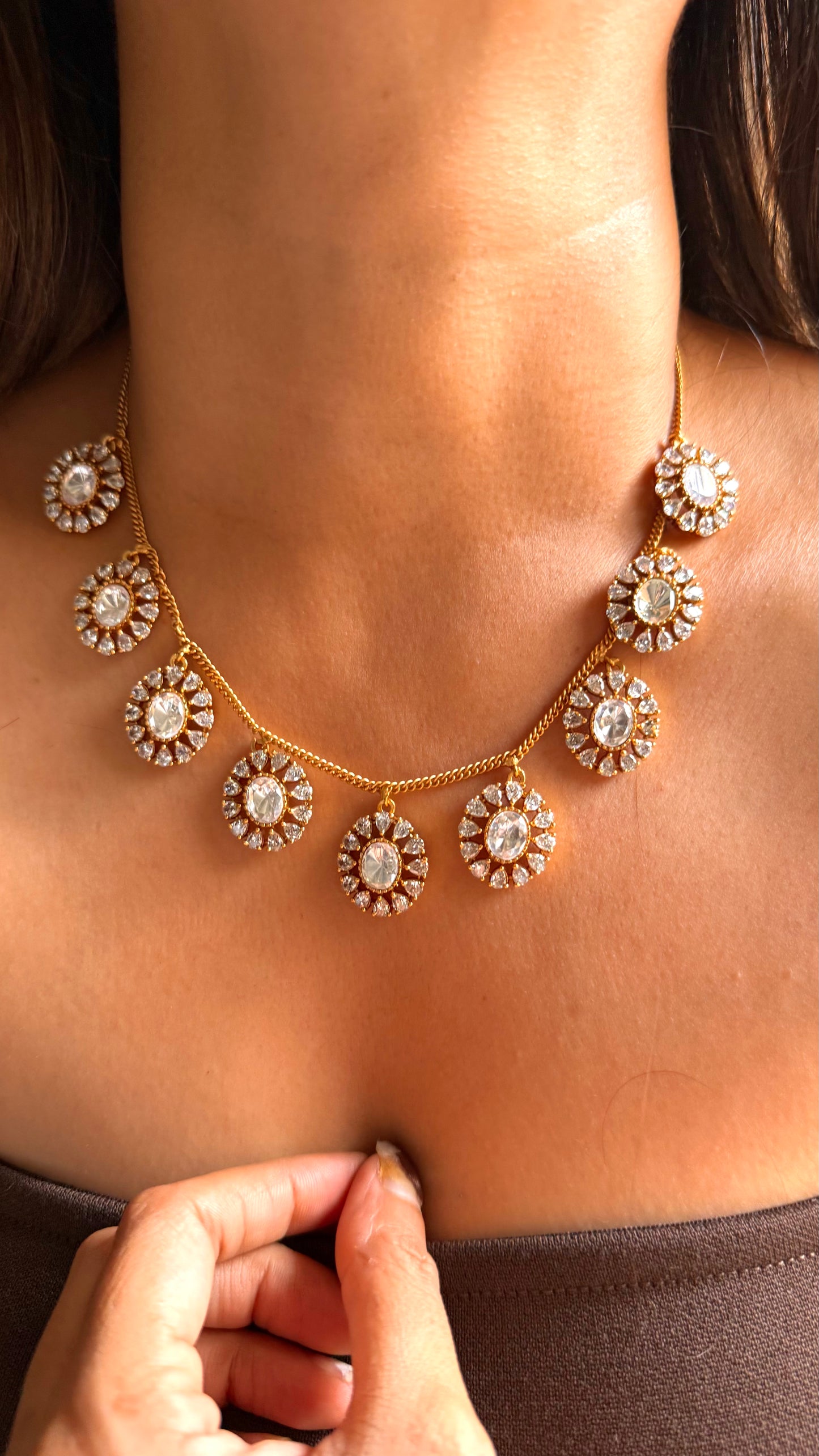 Moissanite floral minimal set