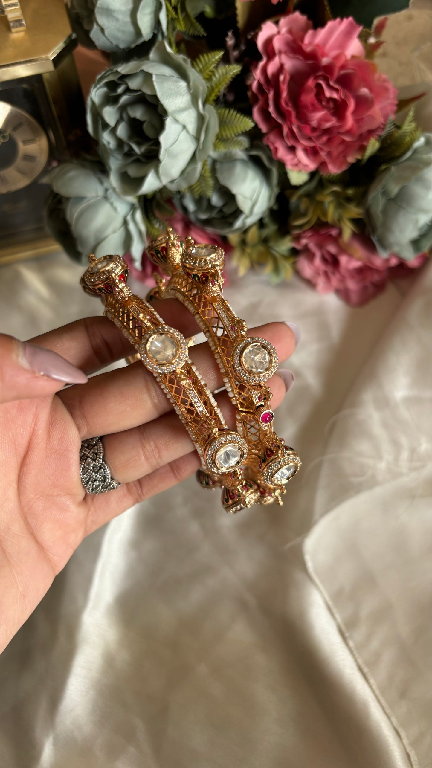 Moissanite polki bangdi bangles