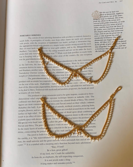 2 layer knot pearl detailing kaanchain