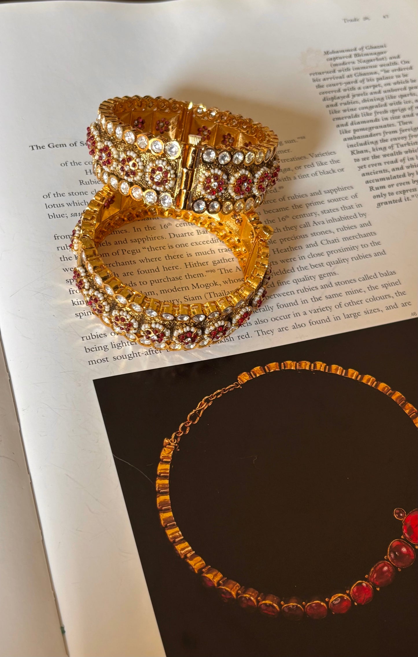 Heritage ruby floral bangles