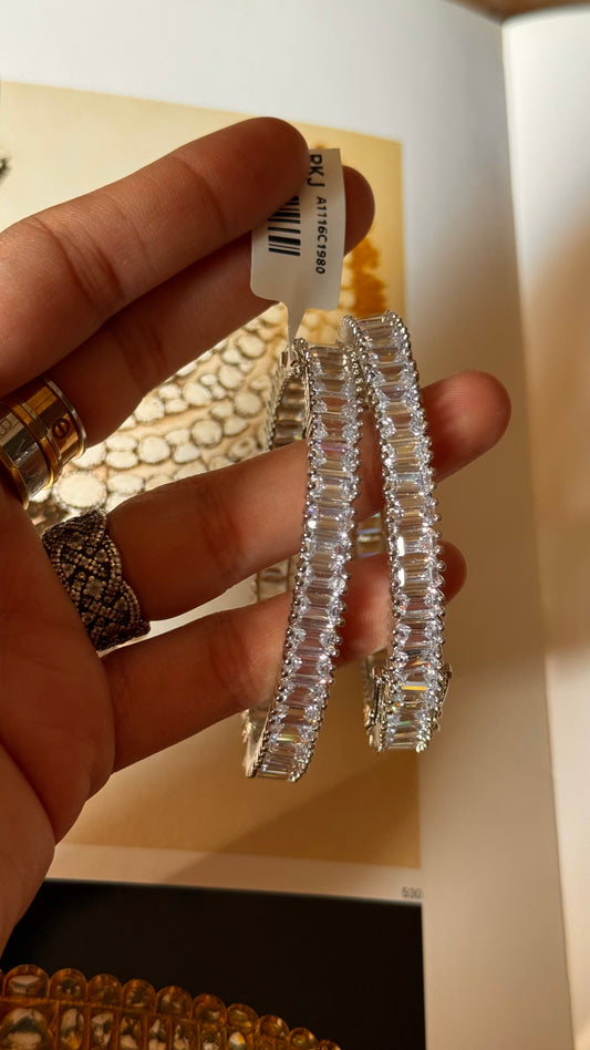 Cz diamond single line bangles