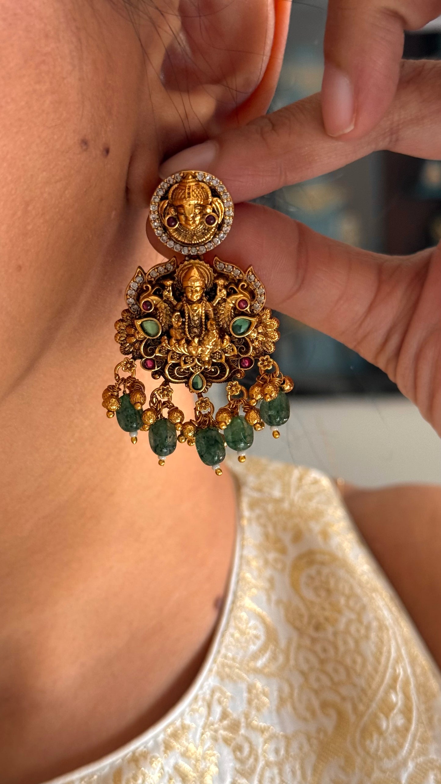 Dual Laxmi temple jewellery